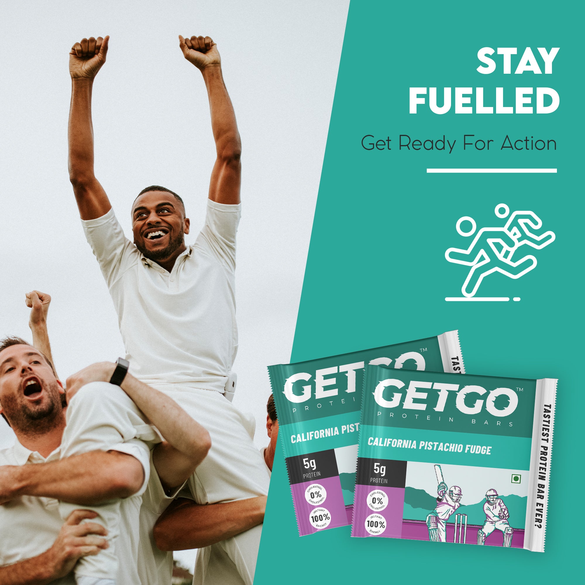 GetGo California Pistachio Fudge Protein Bar 22g