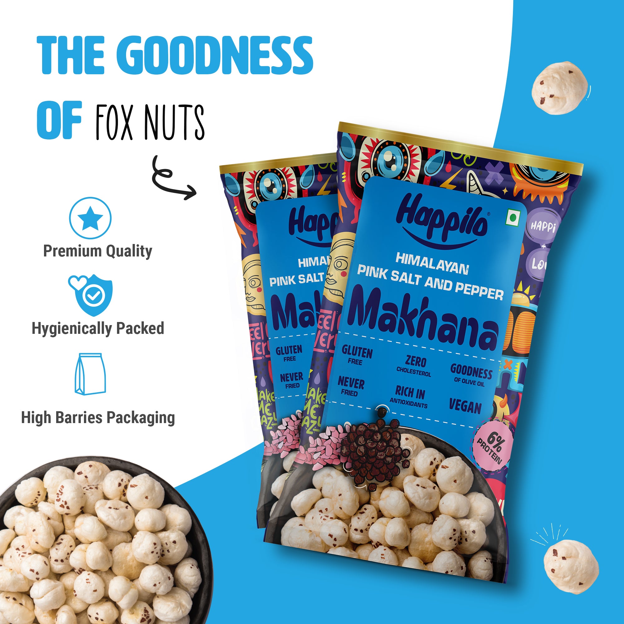 Happilo Premium Super Snack Makhana Himalayan Salt & Pepper