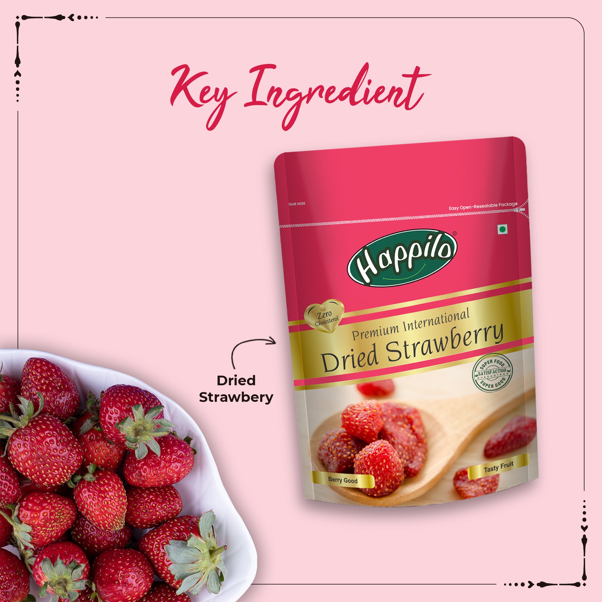 Happilo Premium & Delicious Dried Strawberry