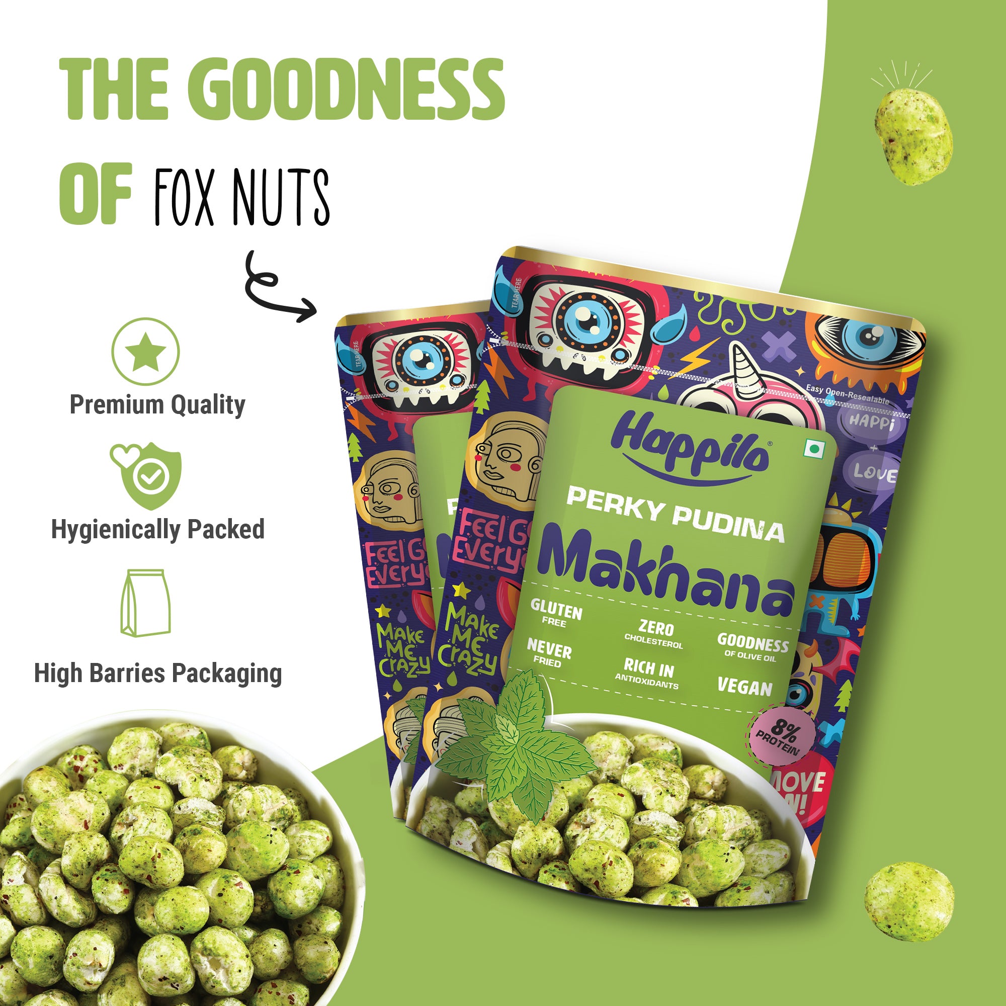 Happilo Chickpeas, Peanut, Makhana and Party Mix Combo 1160g