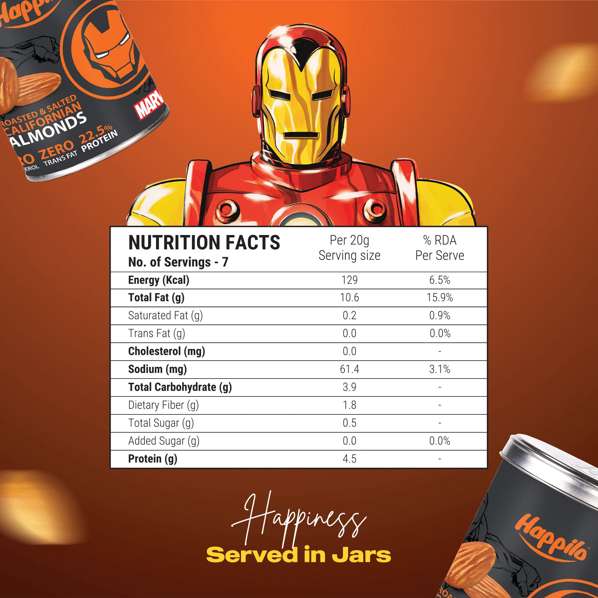 Iron Man Edition Roasted & Salted California Almonds 150g