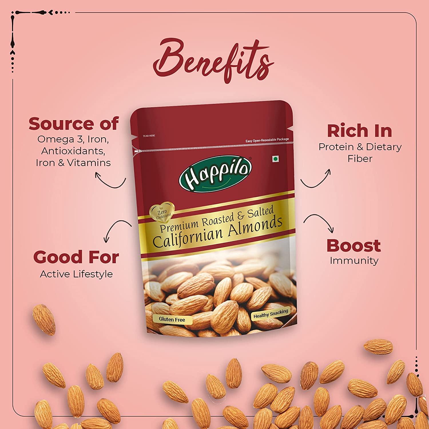 Happilo Premium Nuts & Dry Fruit Combo Dry Fruits (Salted Almonds, Salted Cashews, Salted Pumpkin, Salted Pistachios) 280g