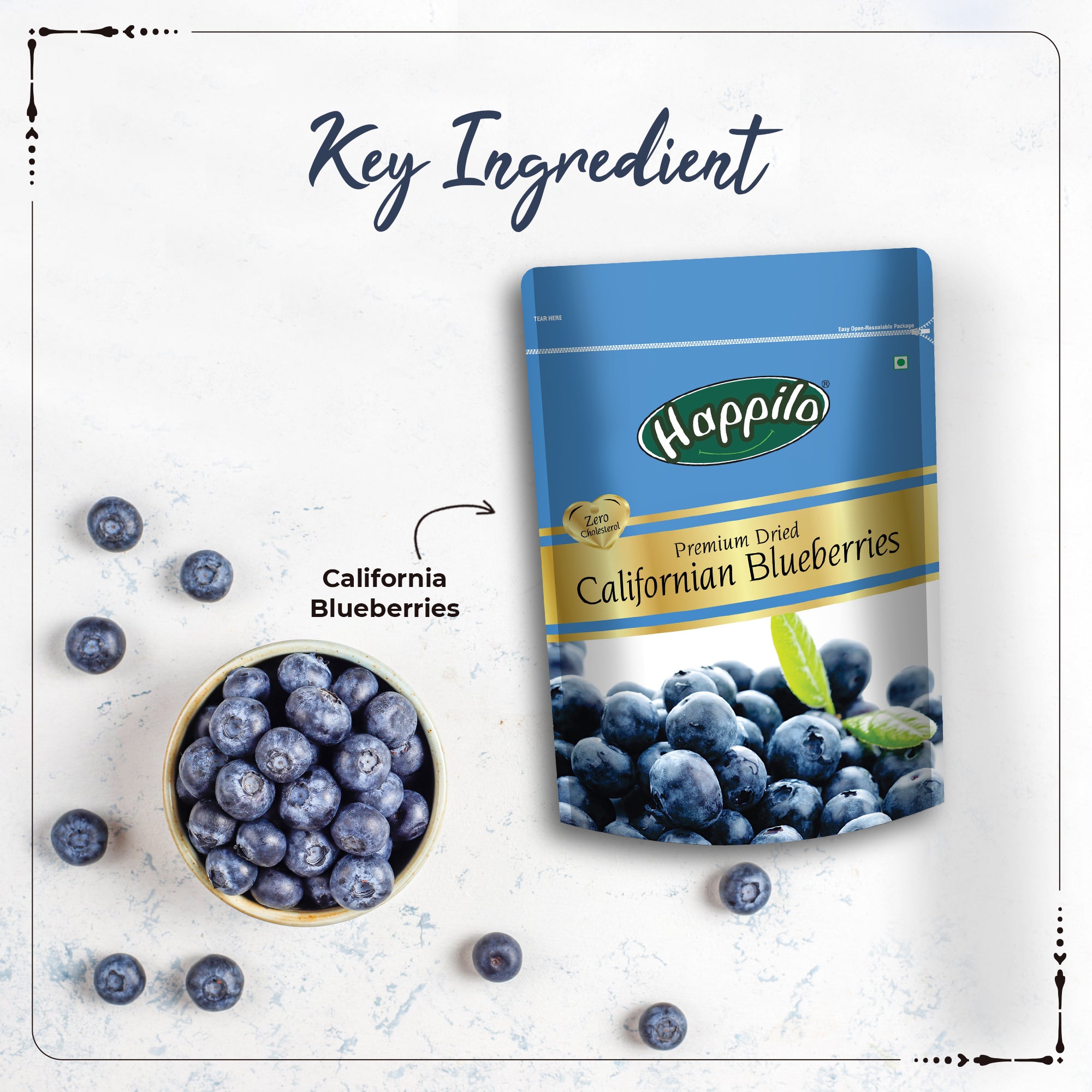 Happilo Healthy & Sweet Calfornian Dried Blueberries