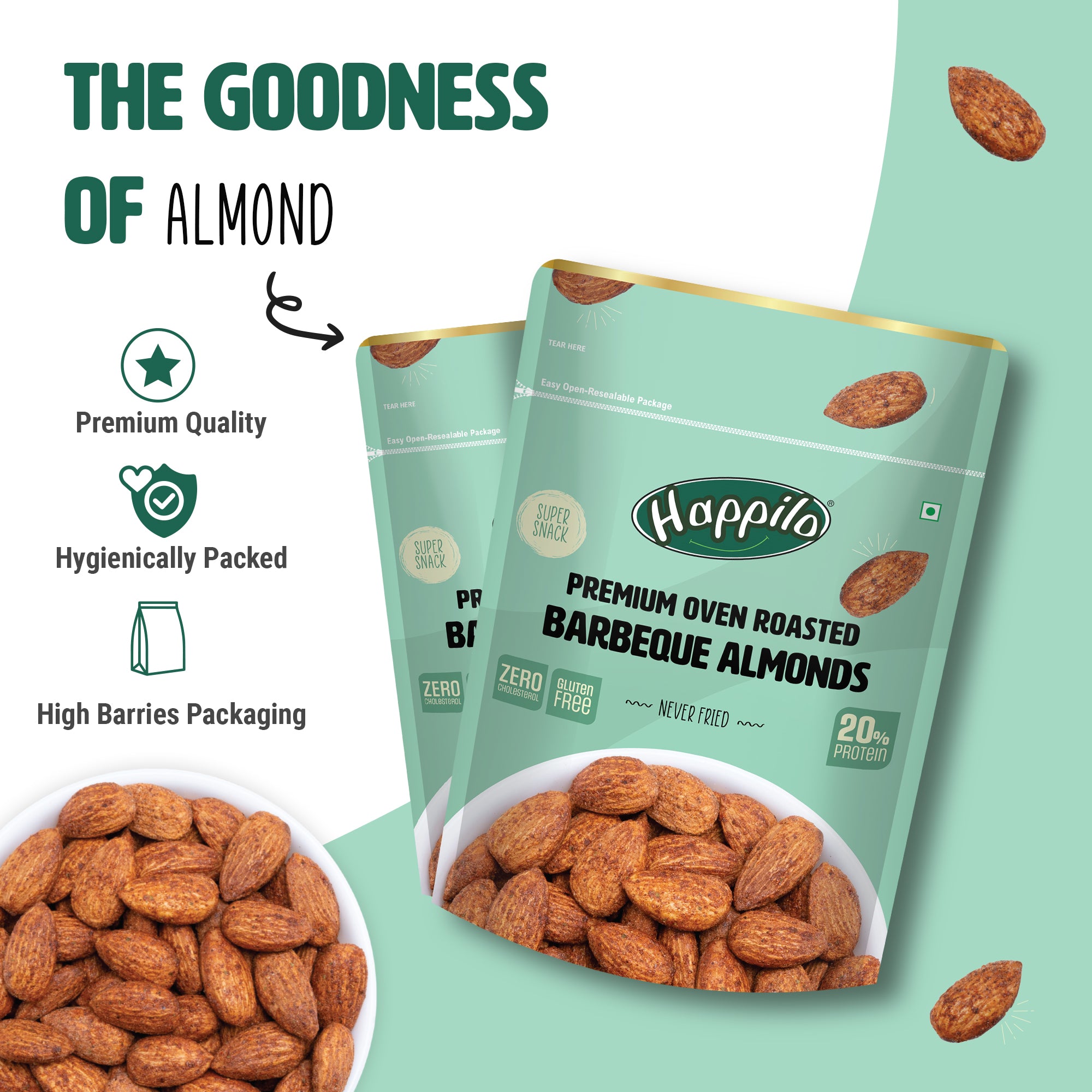 Happilo Premium Oven Roasted Californian Barbeque Almonds