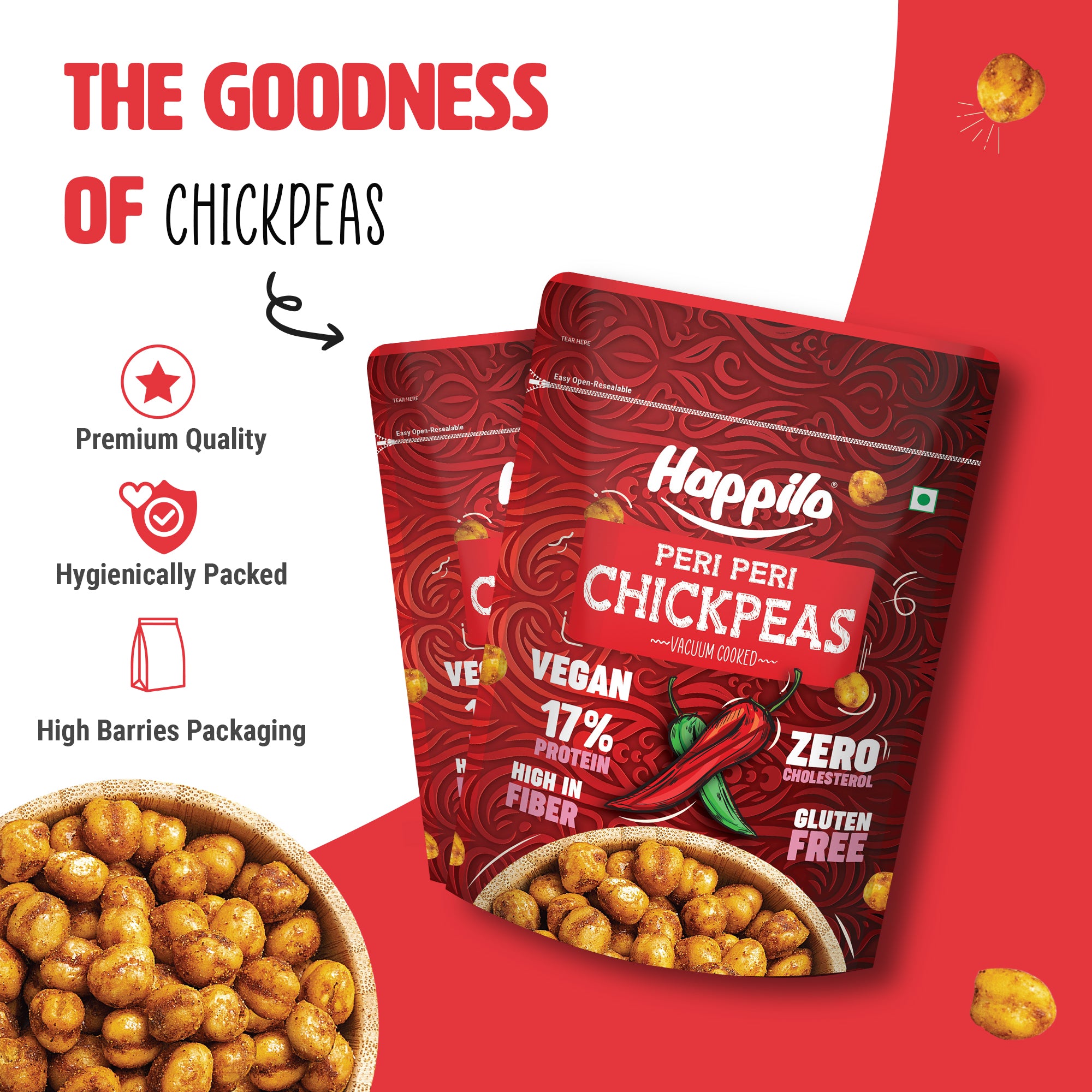 Happilo Chickpeas, Peanut, Makhana and Party Mix Combo 1160g