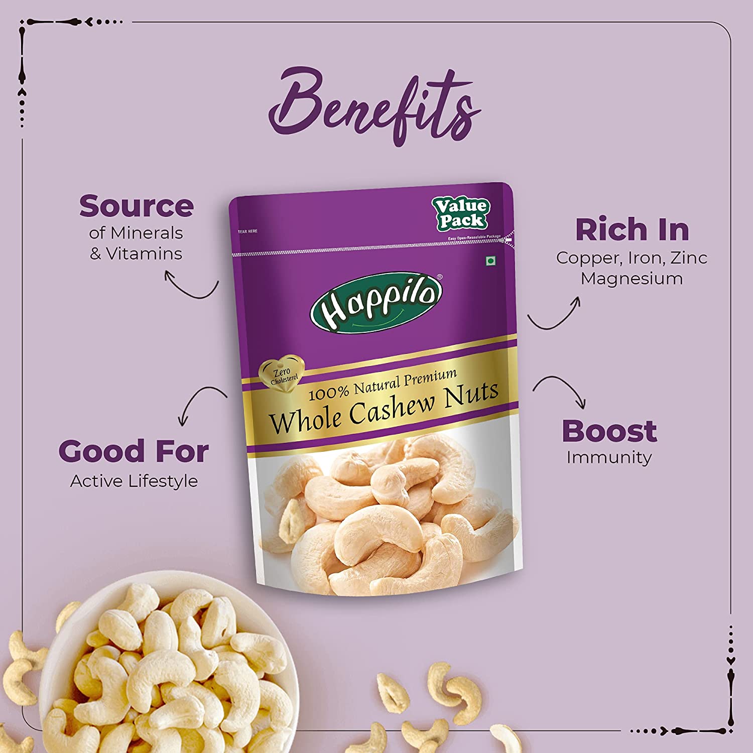 Super Value Combo 2kg (Almonds, Cashews, Pistachios, Raisins 500g Each)