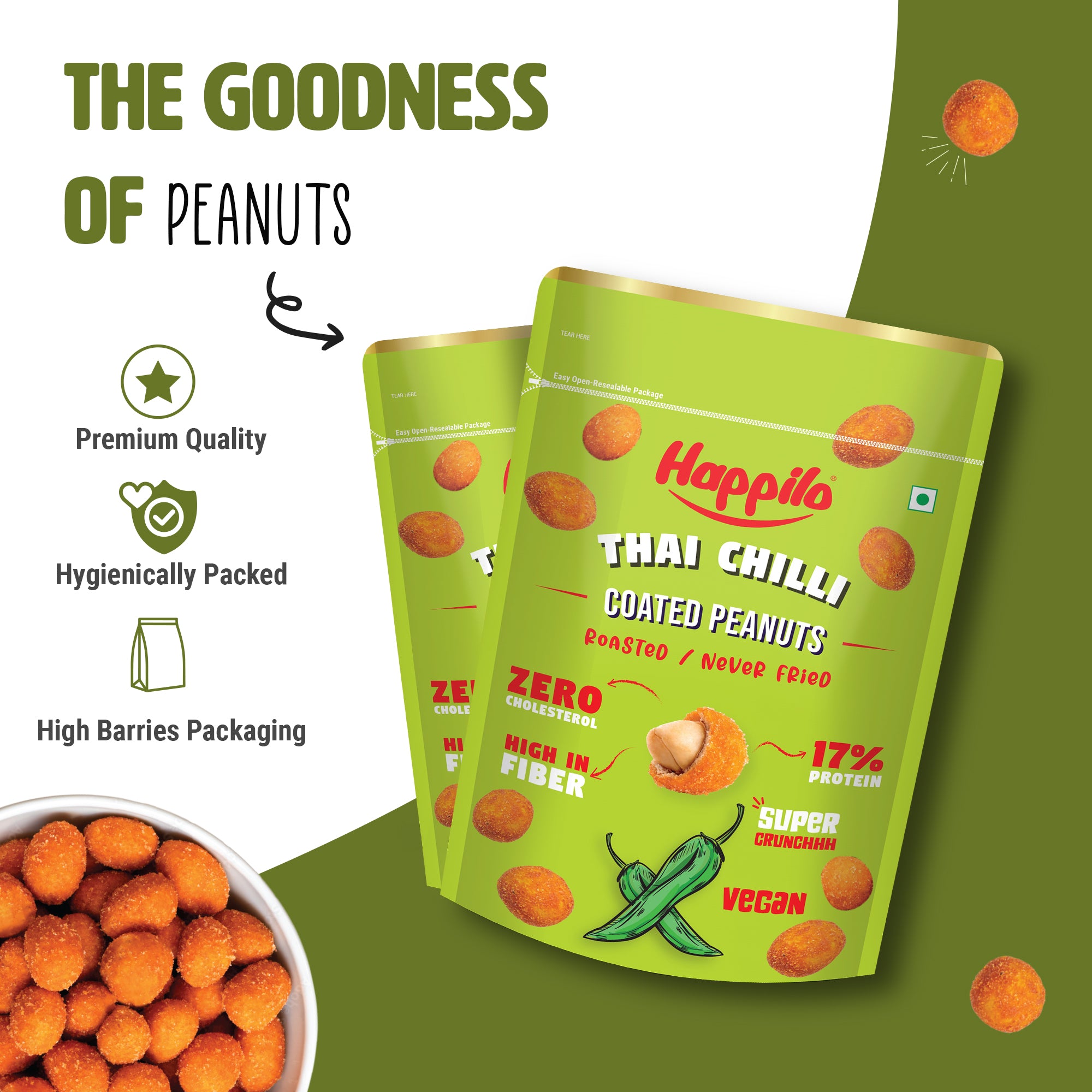 Happilo Party Snack Combo 814g (Coated Peanut Combo 110*3, Chickpeas Combo 110*3, Almond Brittle 17g, Cashew Brittle 17g)