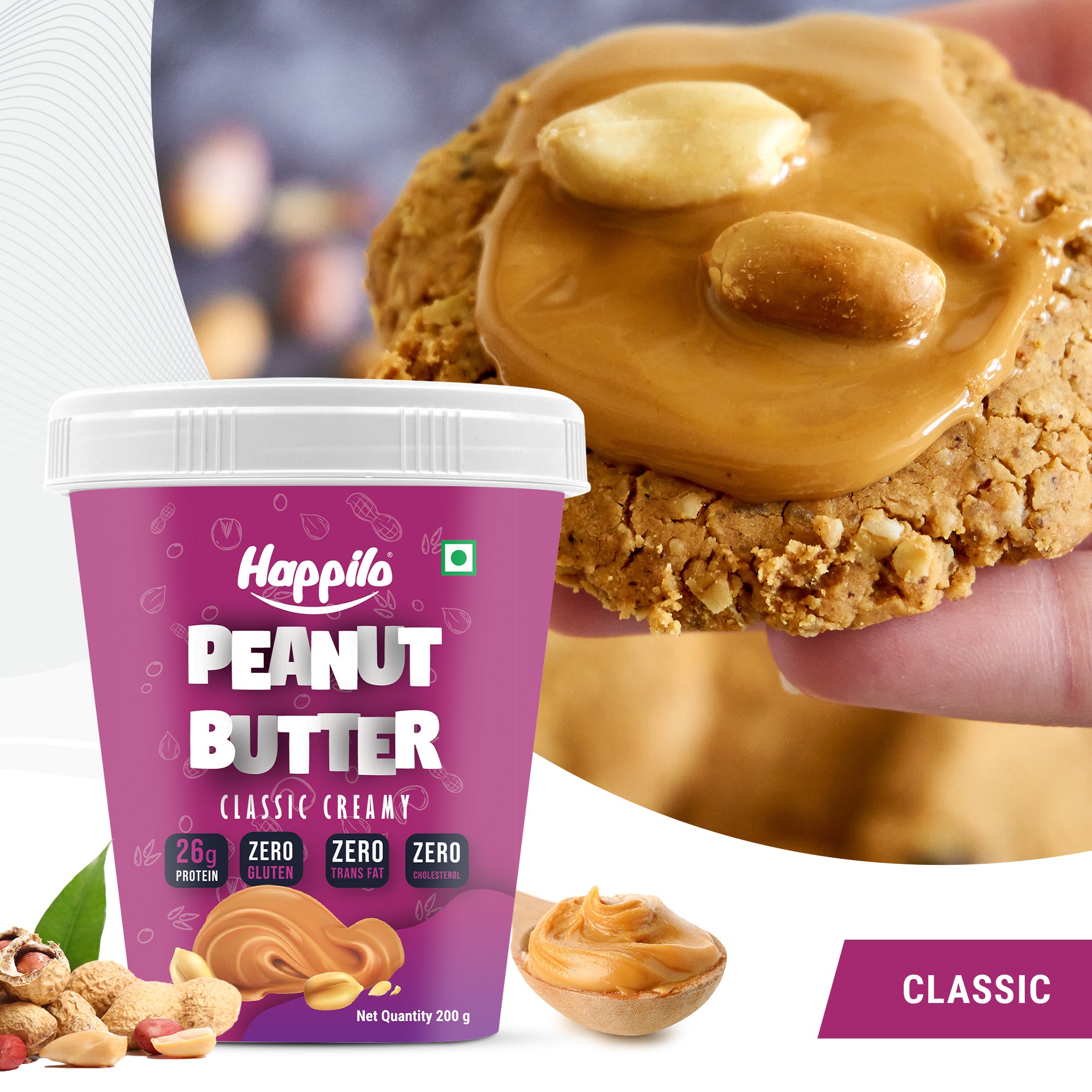 Happilo Peanut Butter Classic Creamy 200g