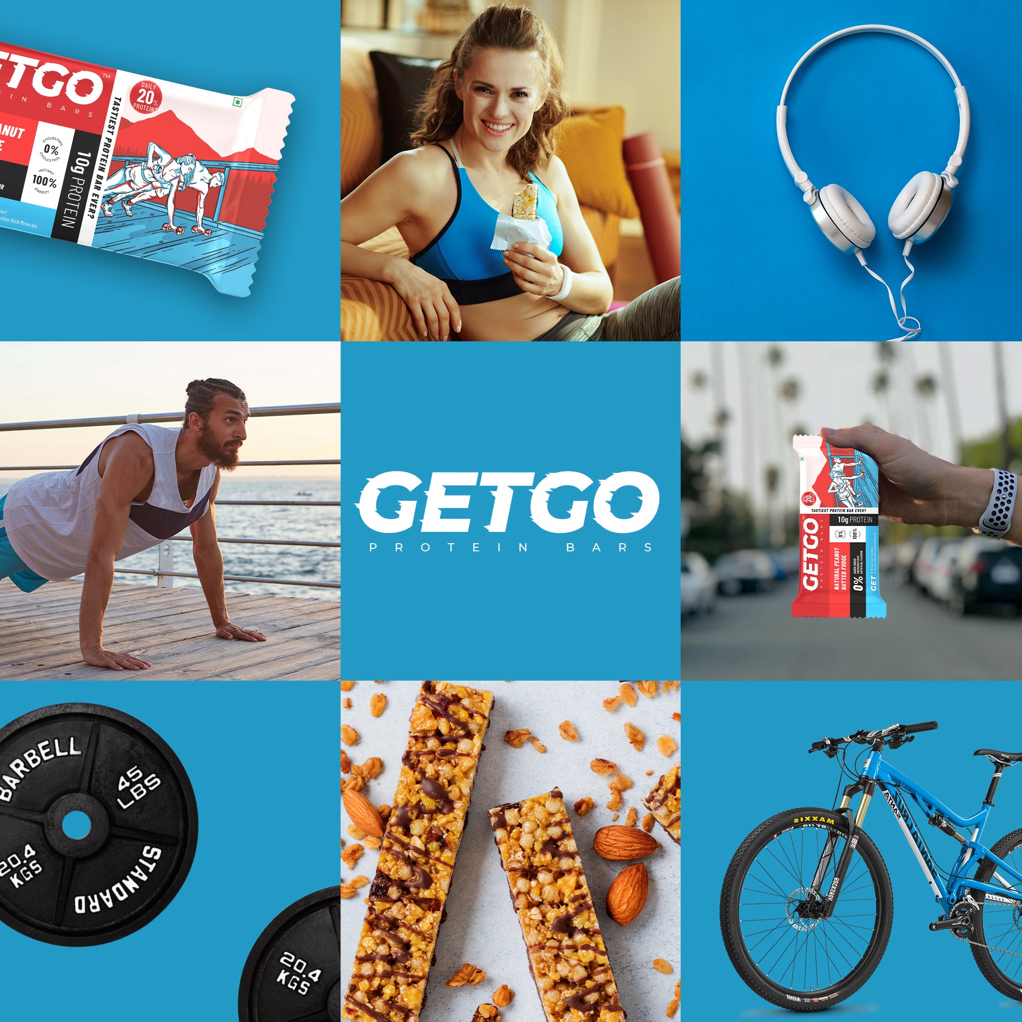 GetGo Natural Peanut Butter Fudge Protein Bar 43g