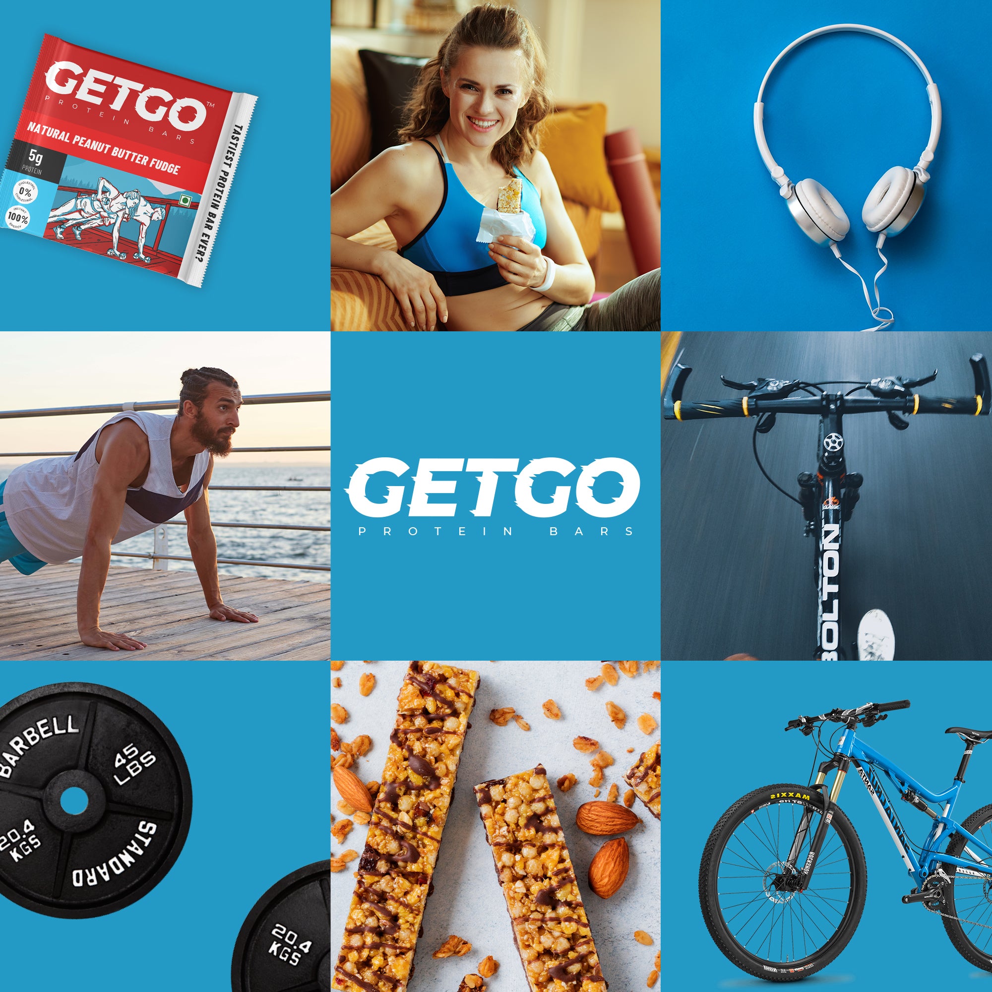 GetGo Natural Peanut Butter Fudge Protein Bar 22g