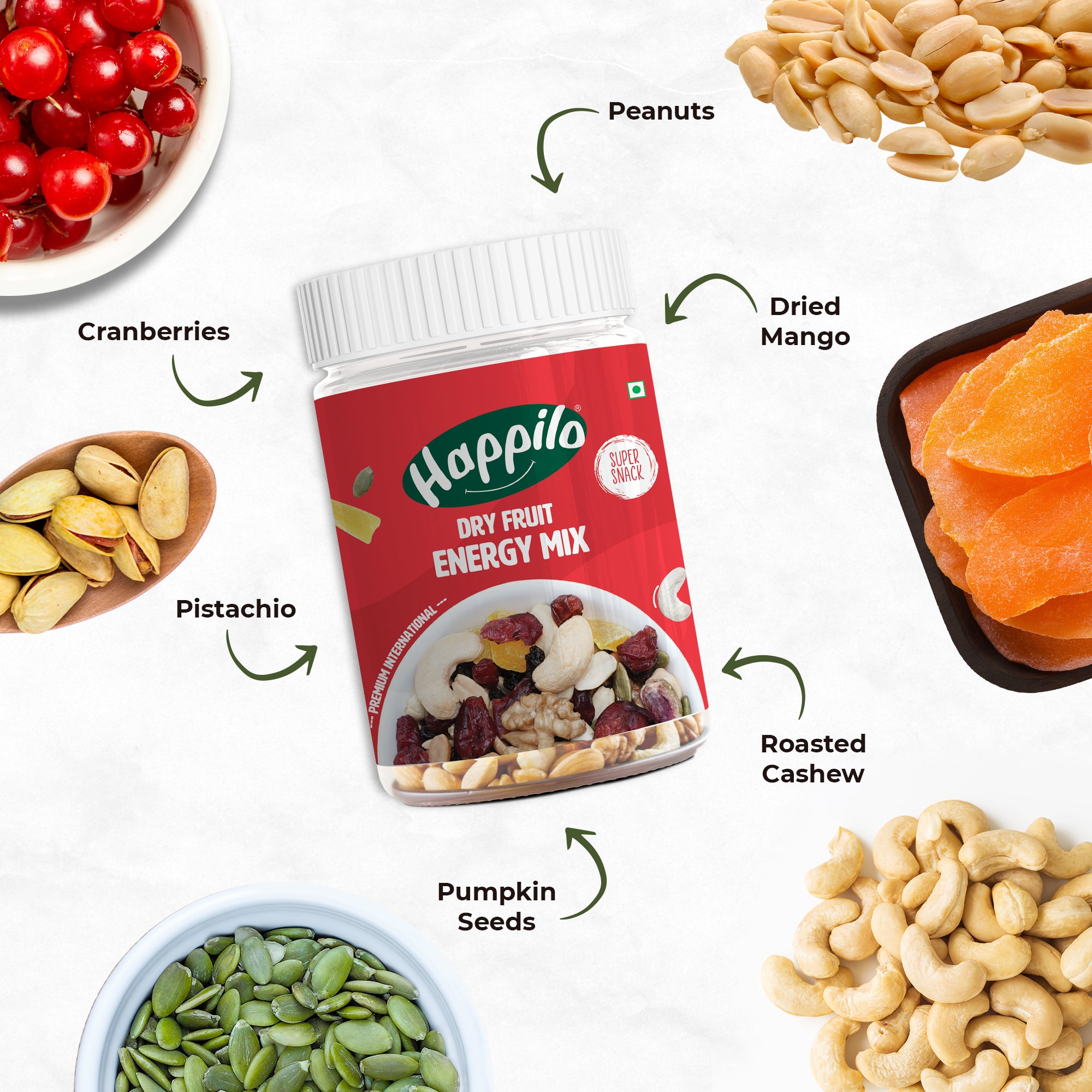 Happilo Premium International Dry Fruit Energy Mix 200g