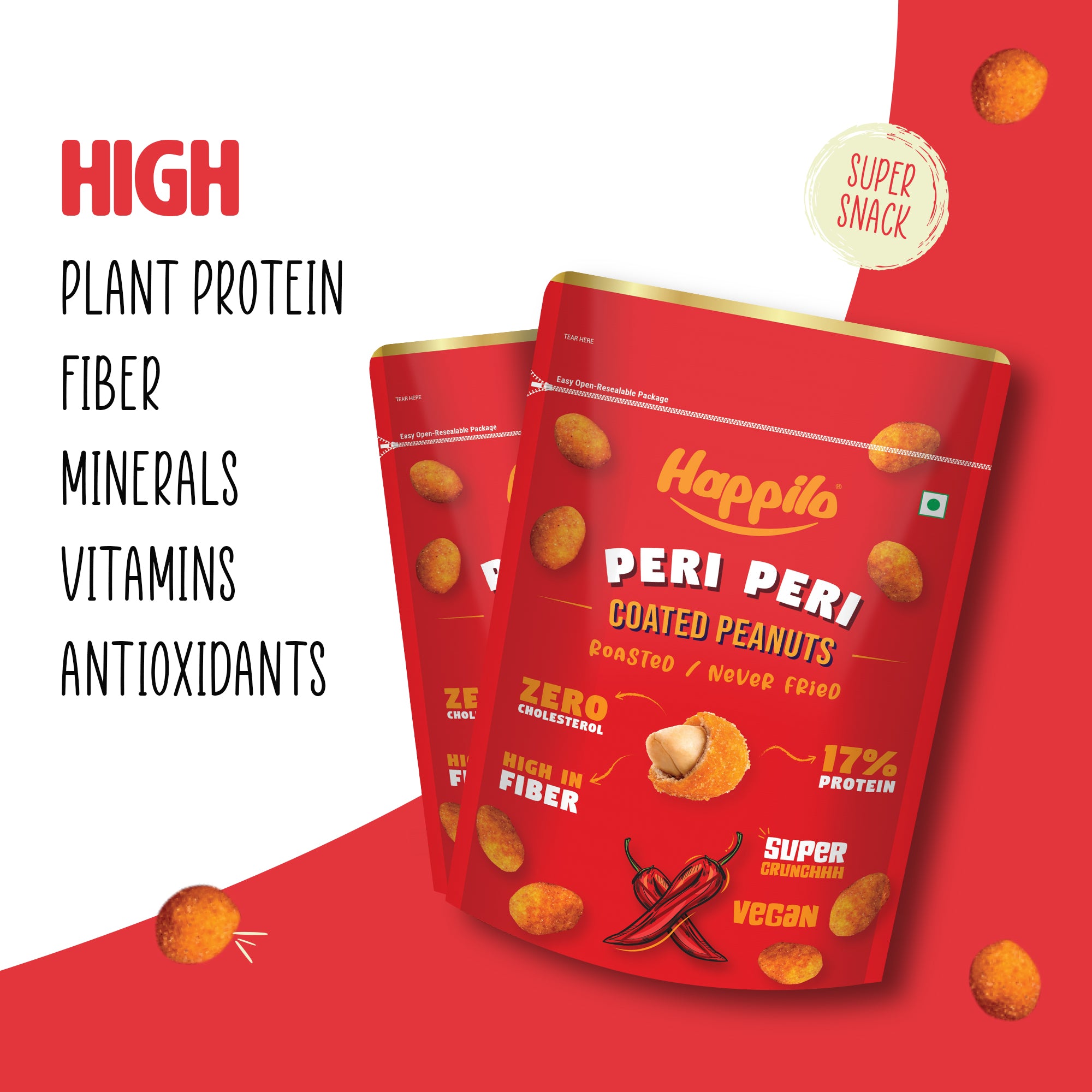 Happilo Chickpeas, Peanut, Makhana and Party Mix Combo 1160g