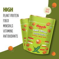 Happilo Peanut Power Combo Snack 150g each Chili Garlic Peanut, Thai Chili Peanut, Terrific Tomato Peanut