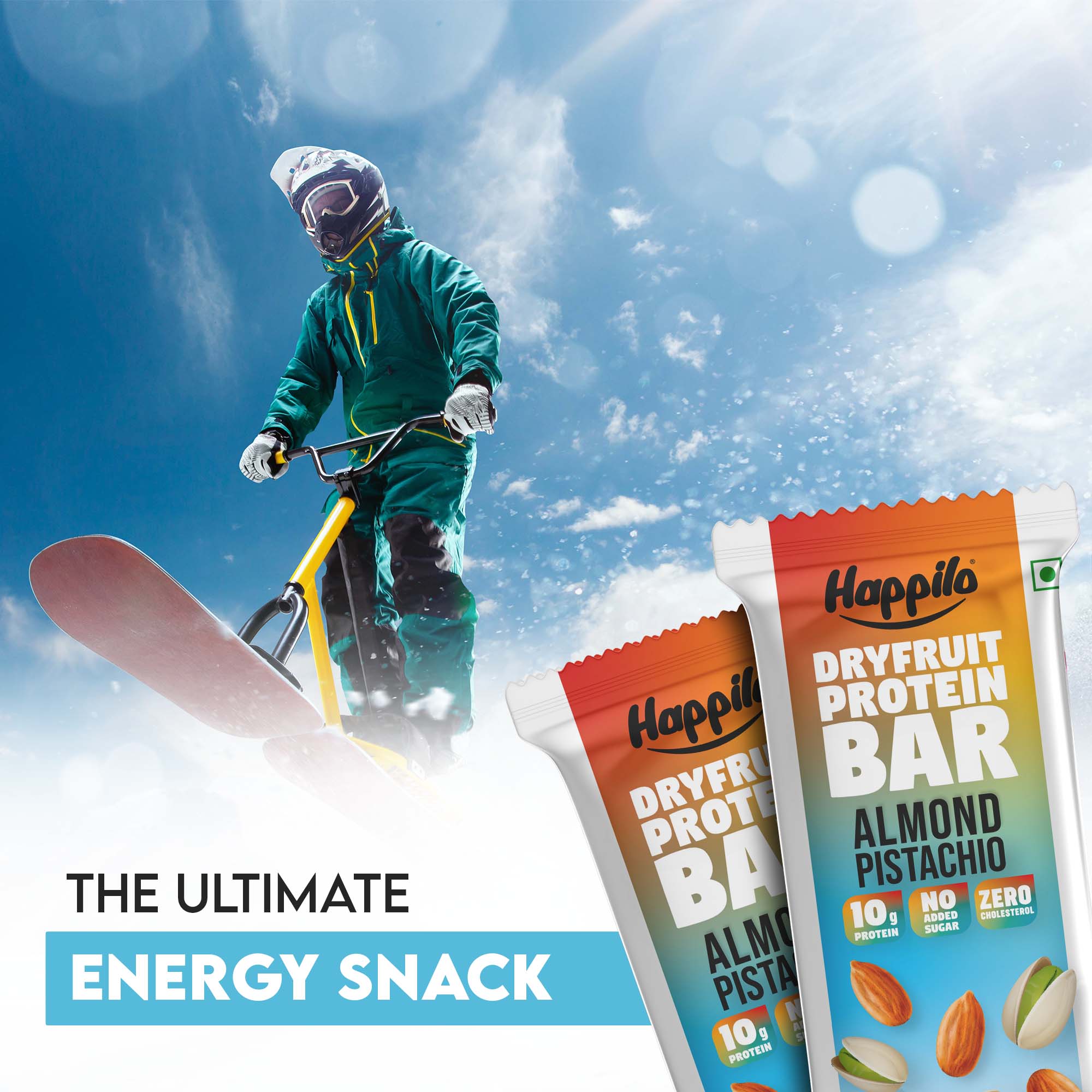Happilo Dry Fruit Almond Pistachio Protein Bar 45g (Pack of 6)