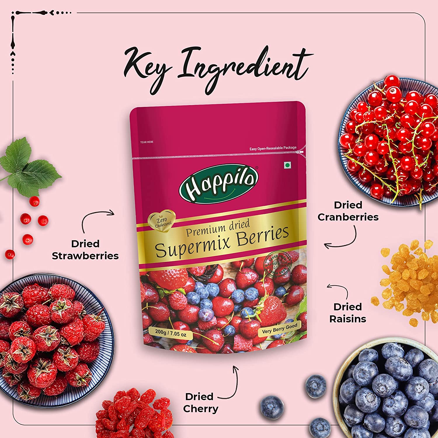 Happilo Premium Dry Fruits Combo (Trial Mix, Nut mix, Mix Berries, Pumpkin seeds 280g)