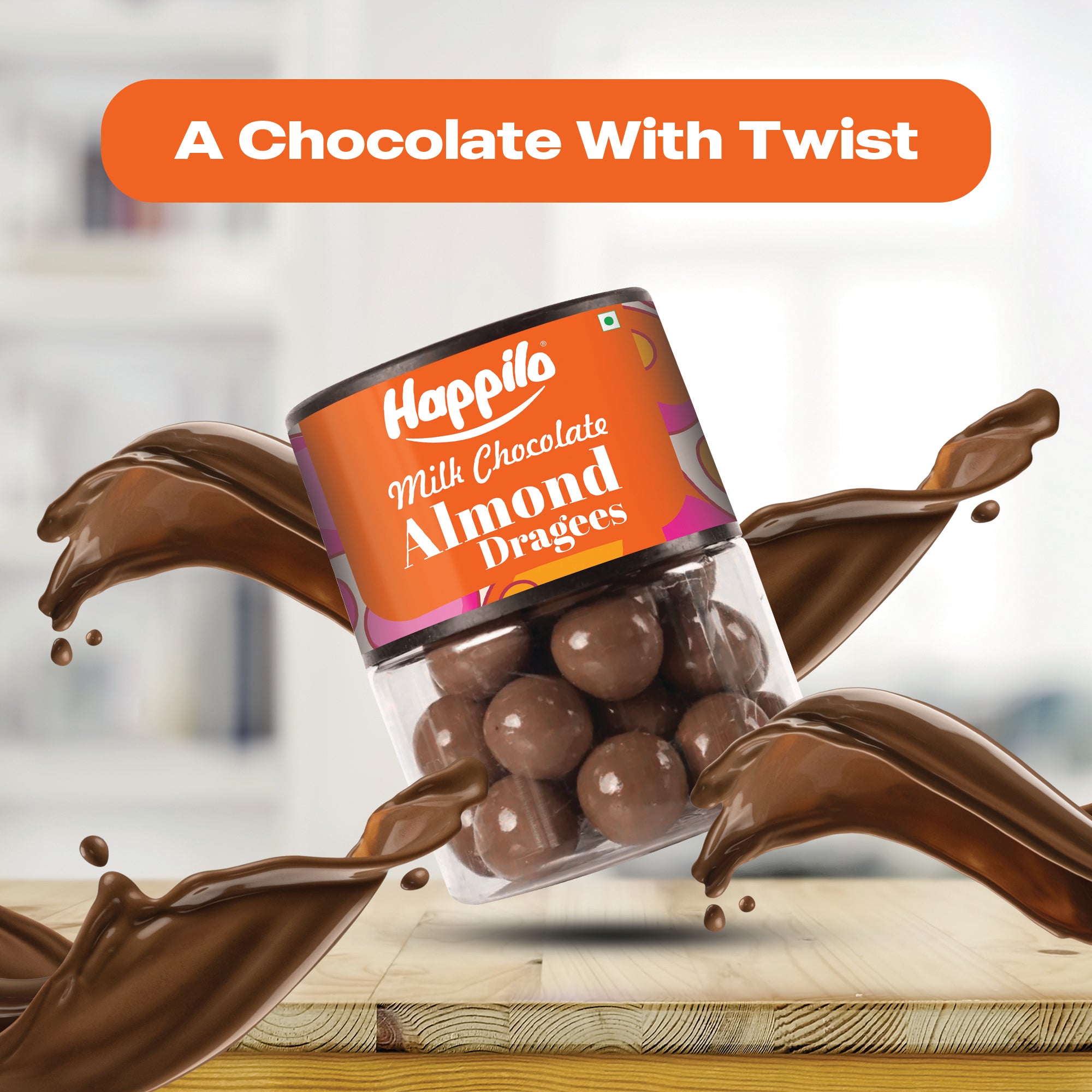 Happilo Premium Milk Chocolate Almond Dragees 90g
