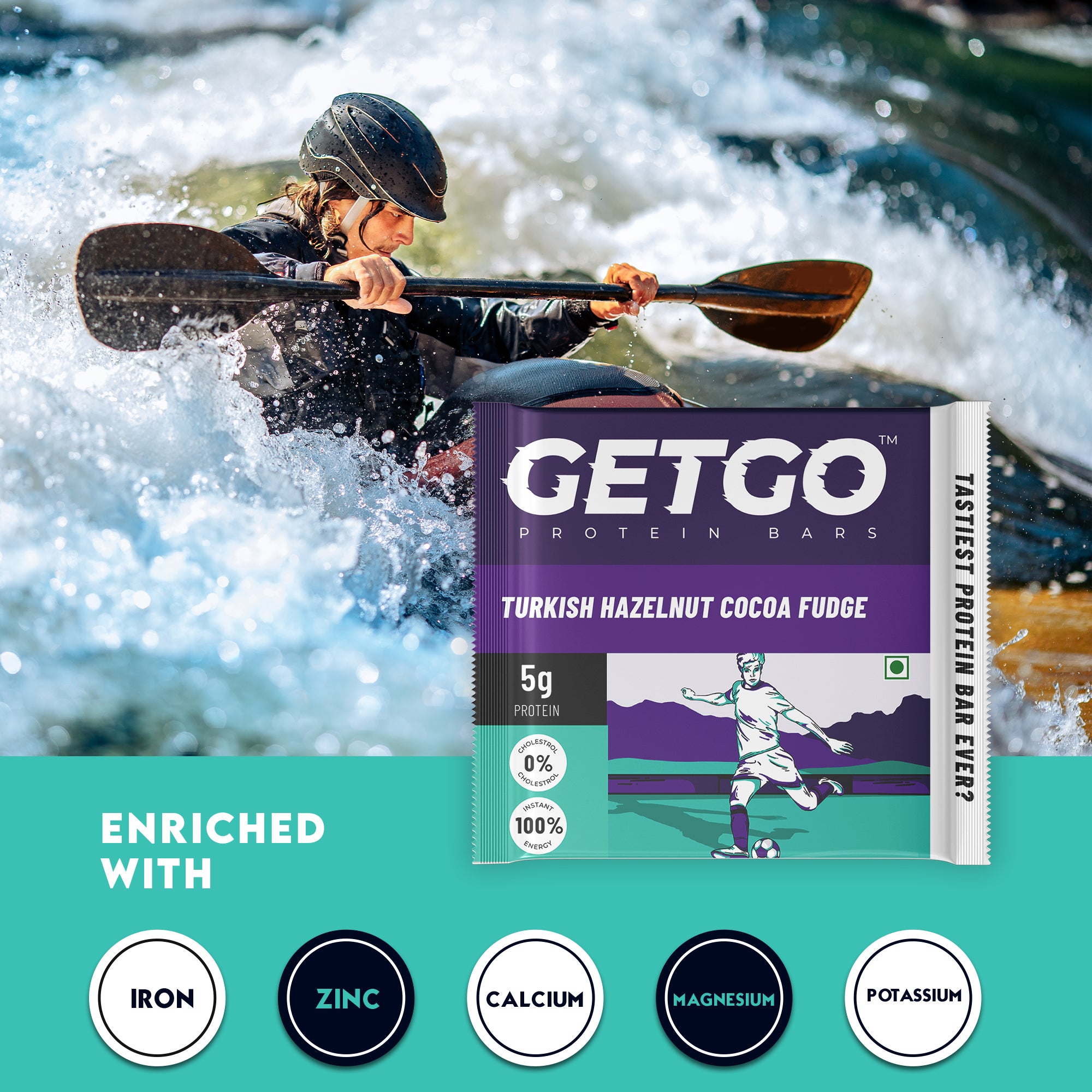 GetGo Turkish Hazelnut Cocoa Fudge Protein Bar 22g