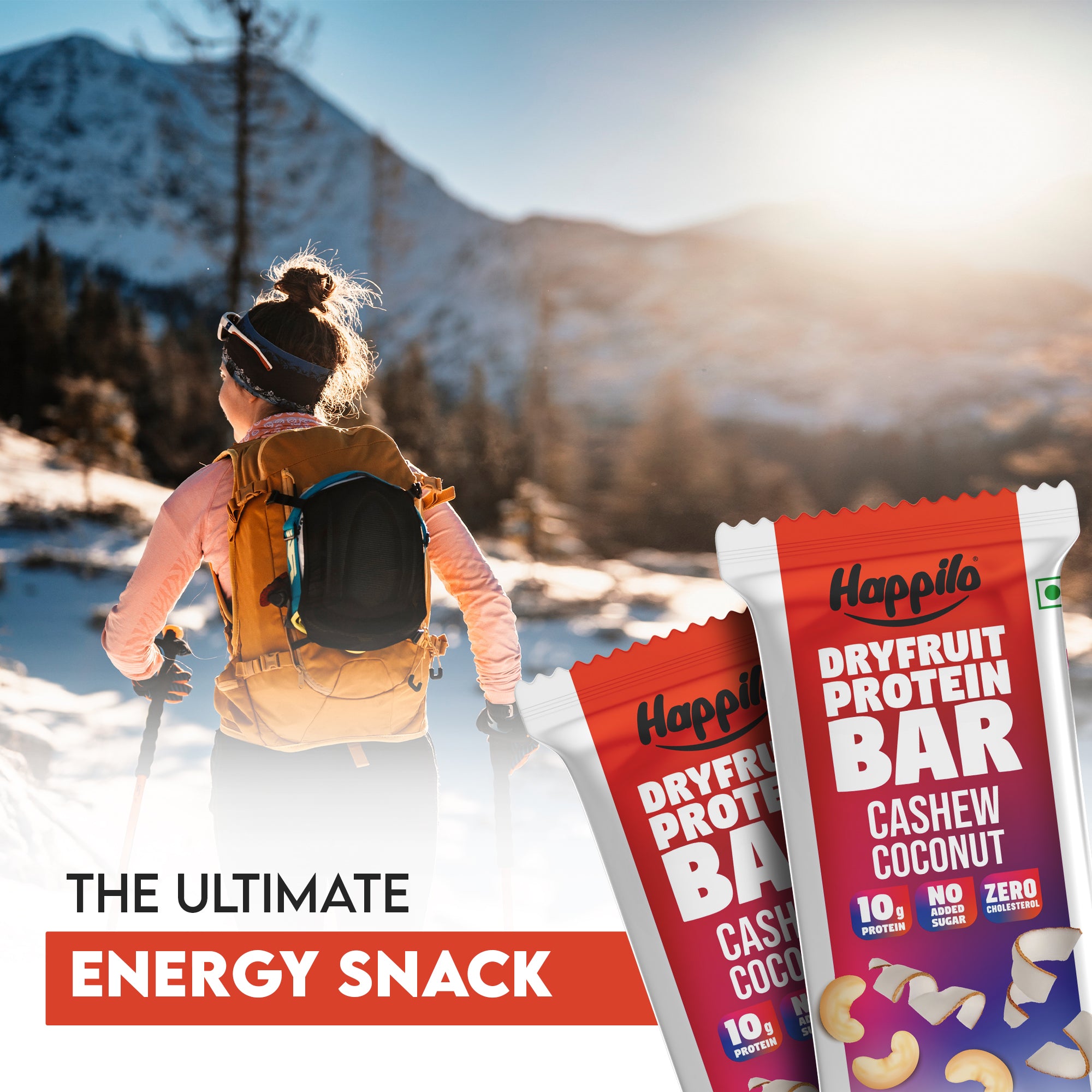 Happilo Dry Fruit Cashew Coconut Protein Bar 45g (Pack of 6)
