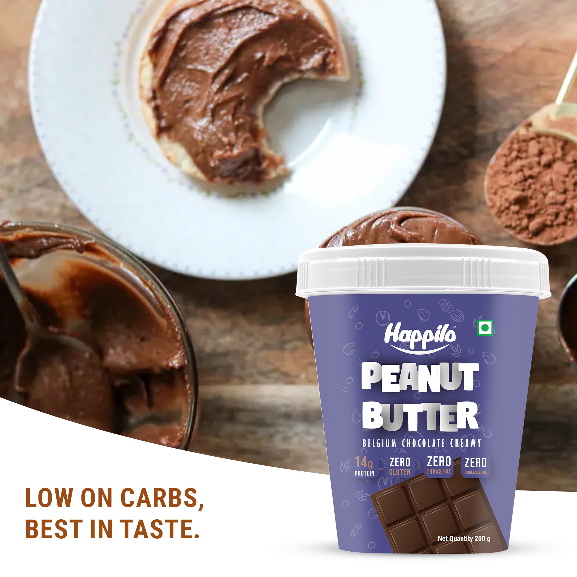 Happilo Peanut Butter Belgium Chocolate Creamy 200g