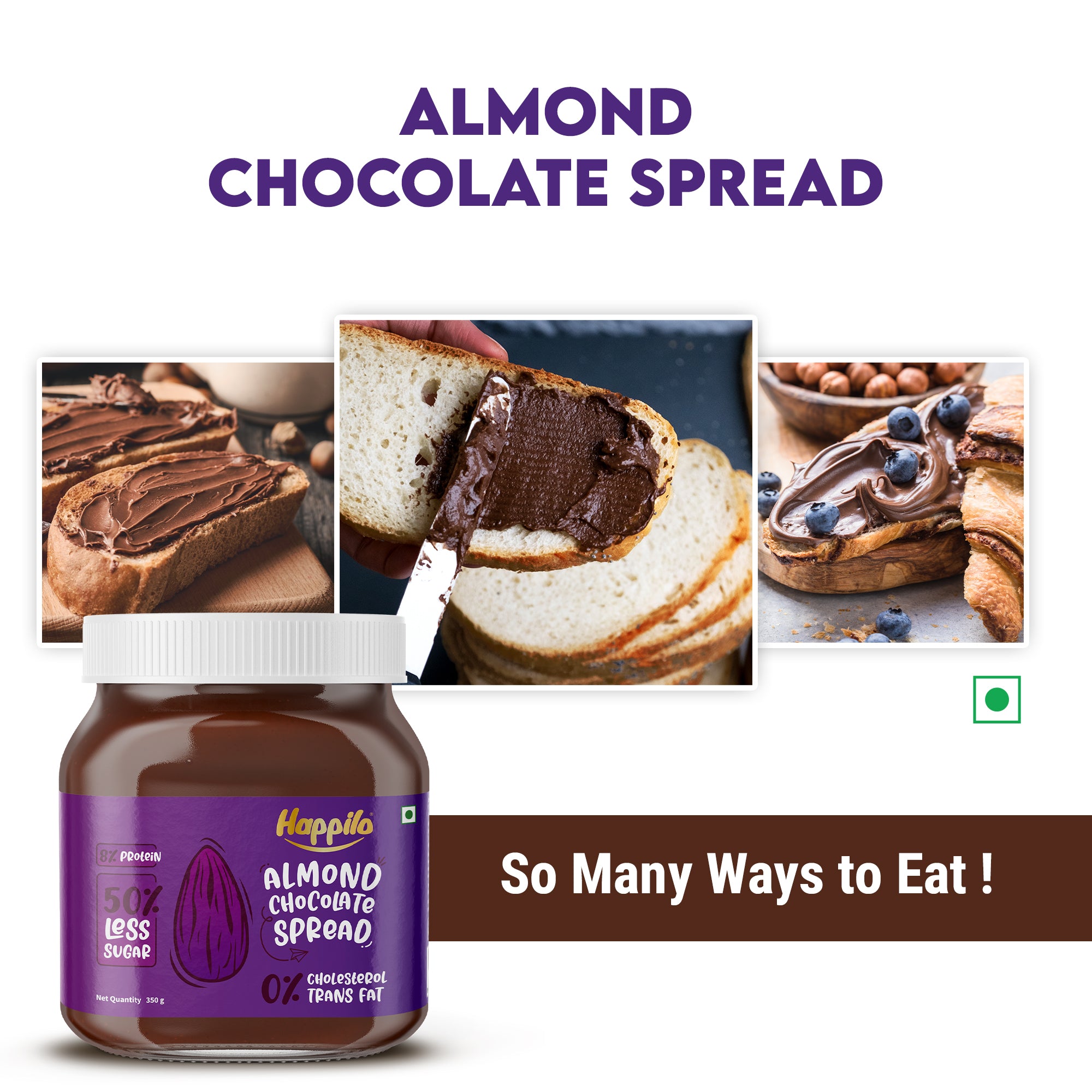 Happilo Chocolate Almond Spread 350g