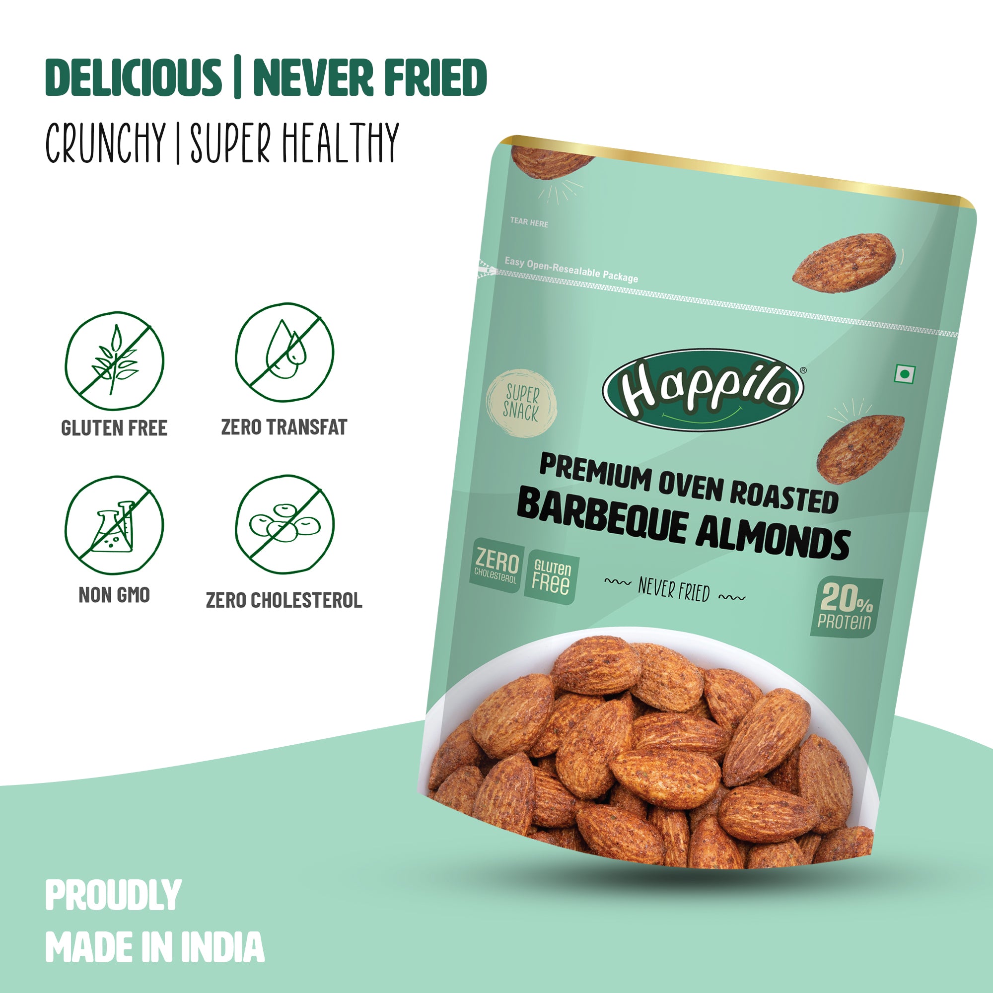 Happilo Premium Oven Roasted Californian Barbeque Almonds