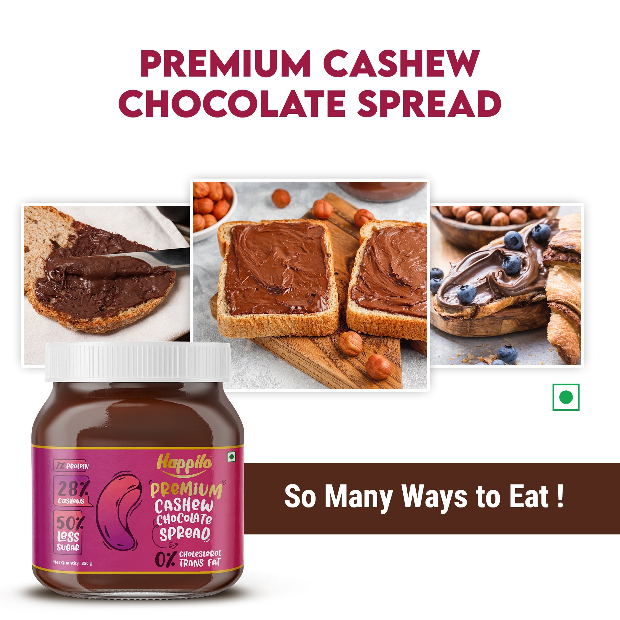 Happilo Premium Chocolate Cashew Spread 350g