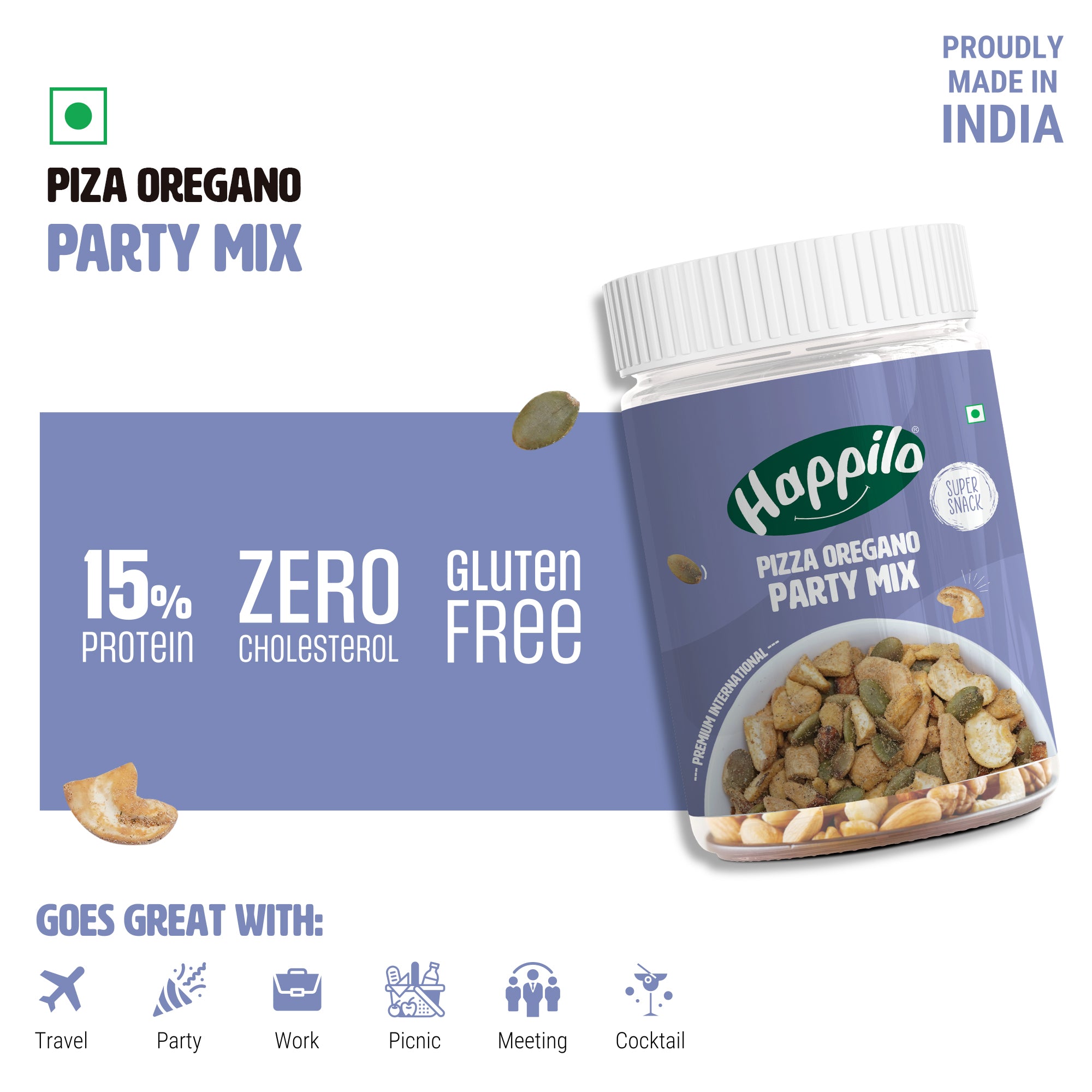Happilo Premium International Pizza Oregano Party Mix 200g