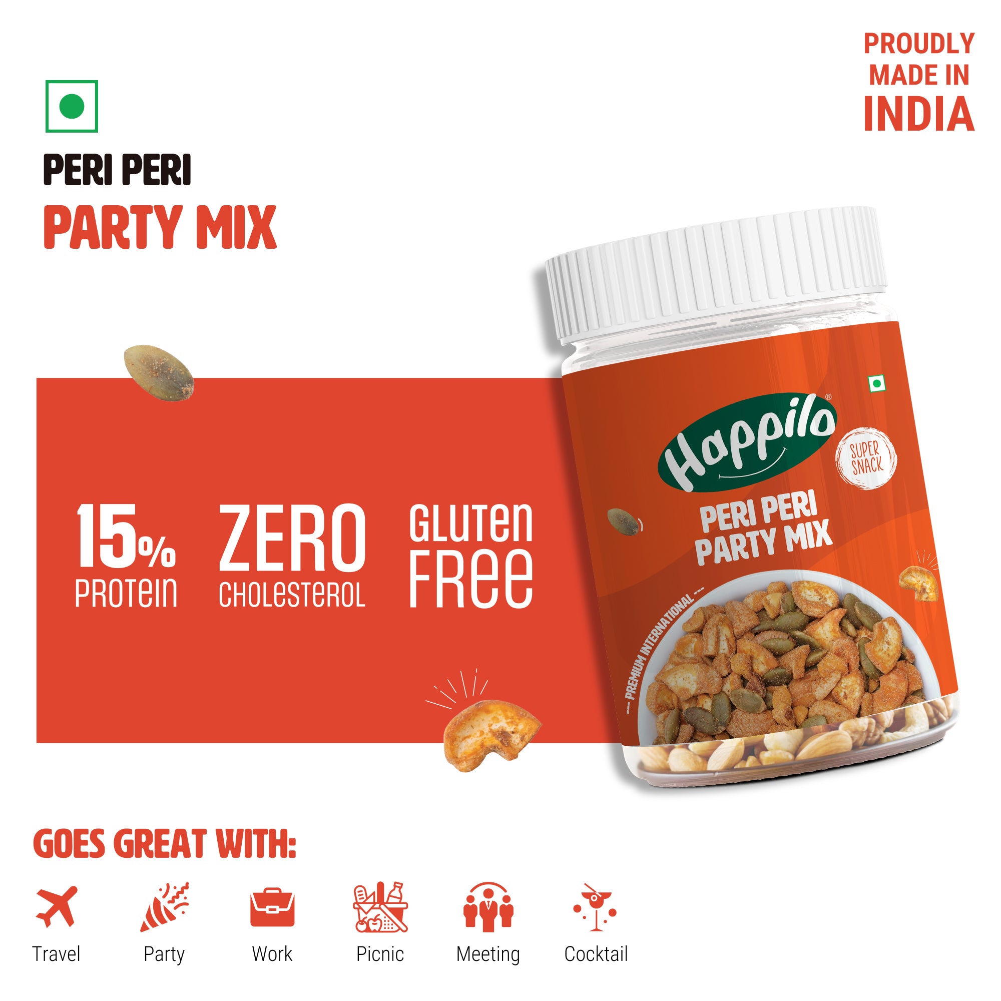 Happilo Premium International Peri Peri Party Mix 200g