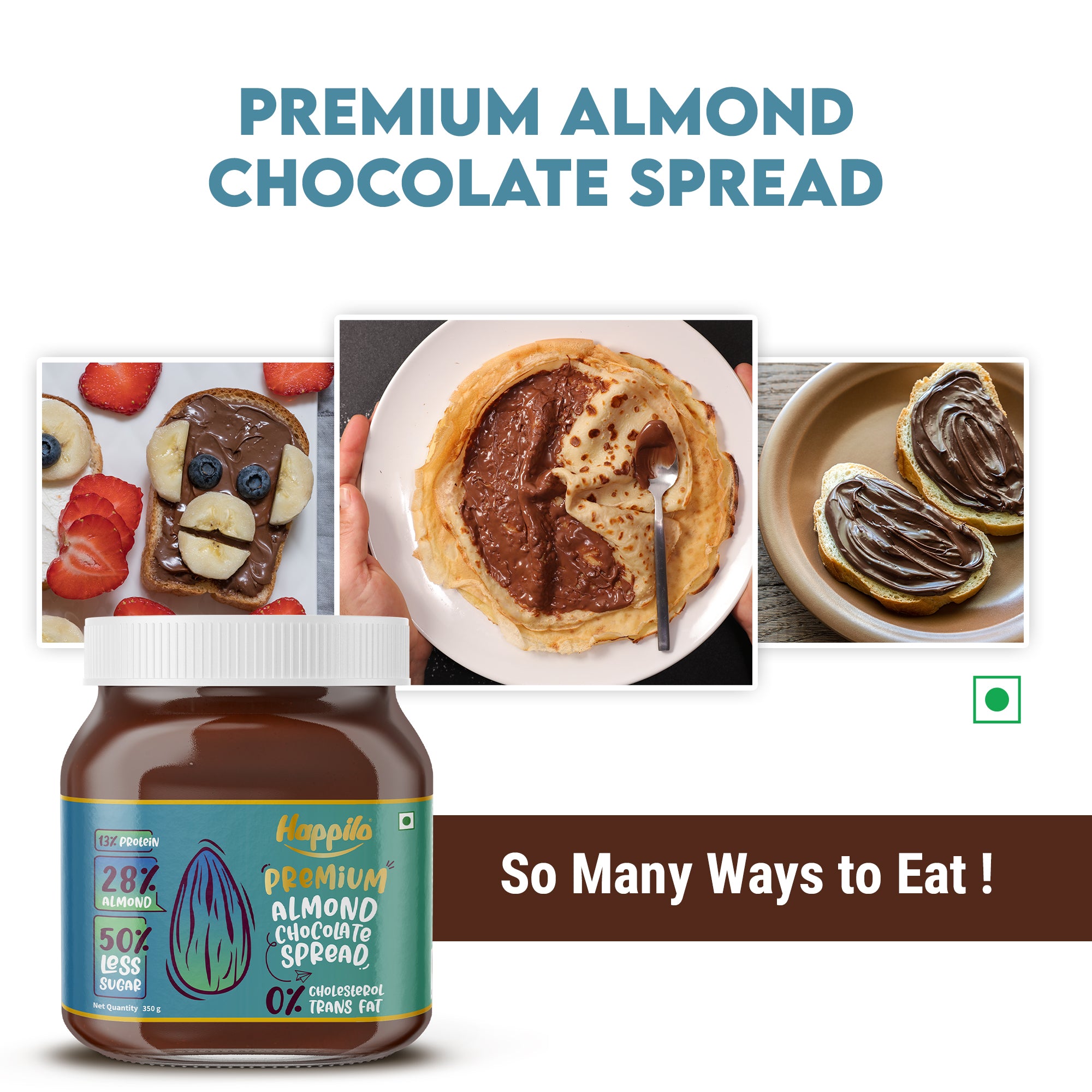 Happilo Premium Chocolate Almond Spread 350g