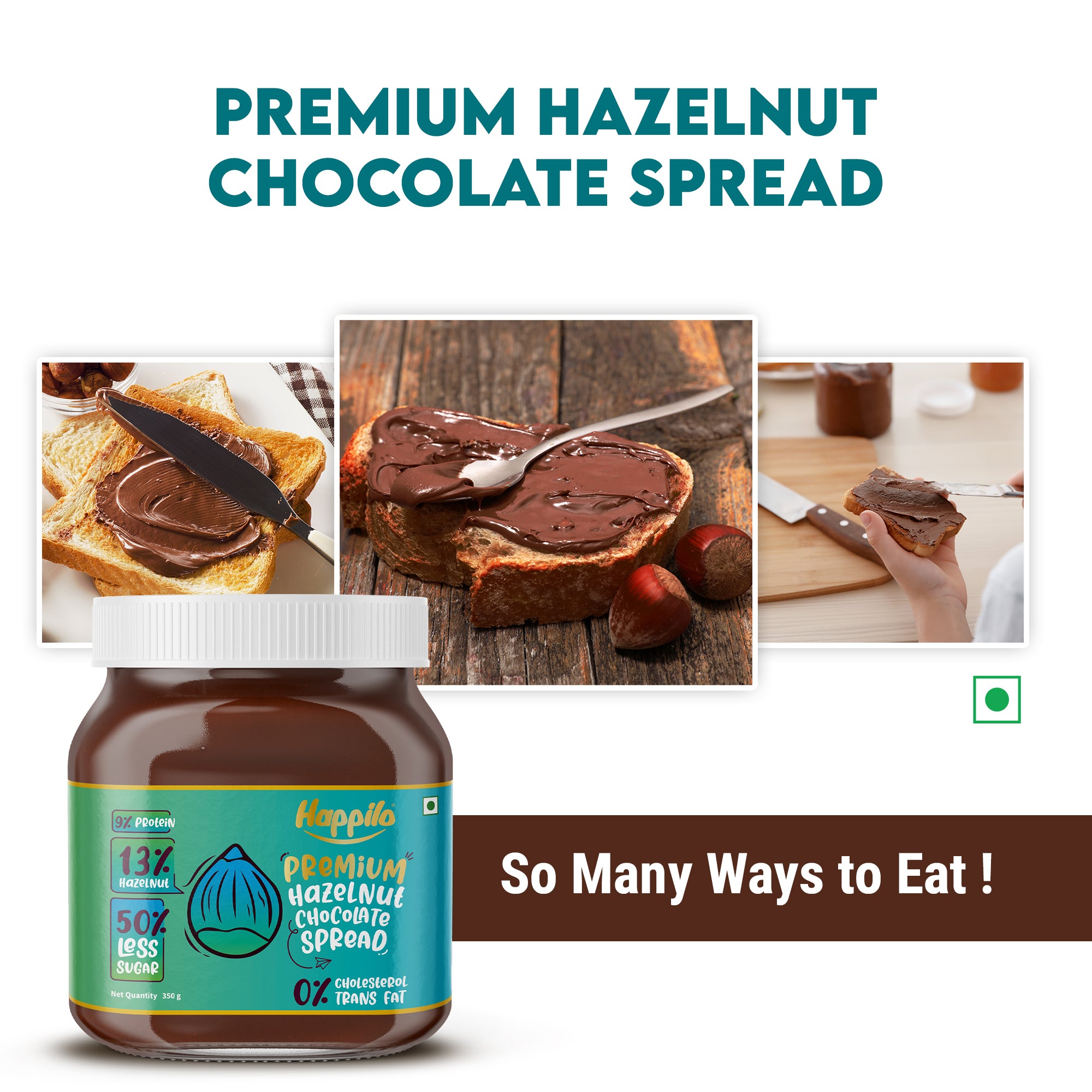 Happilo Premium Chocolate Hazelnut Spread 350g