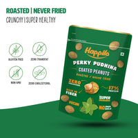 Happilo Peanuts Daily Combo Snack 150g each Perky Pudhina Peanut, Magic Masala Peanut, Peri Peri Peanut, Chili Garlic Peanut, Thai Chili Peanut, Terrific Tomato Peanut