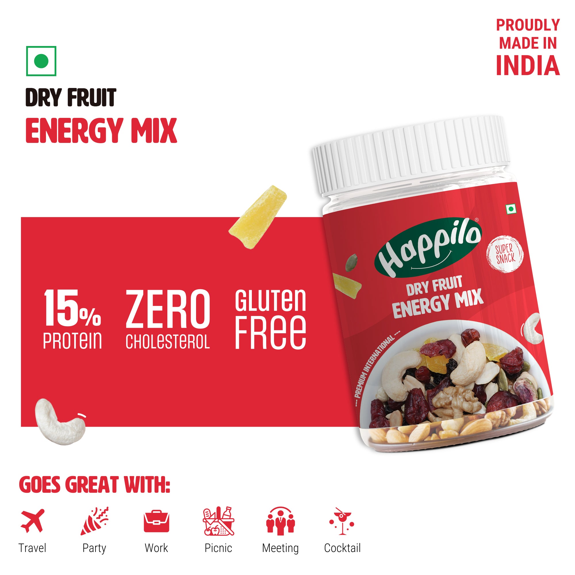 Happilo Premium International Dry Fruit Energy Mix 200g