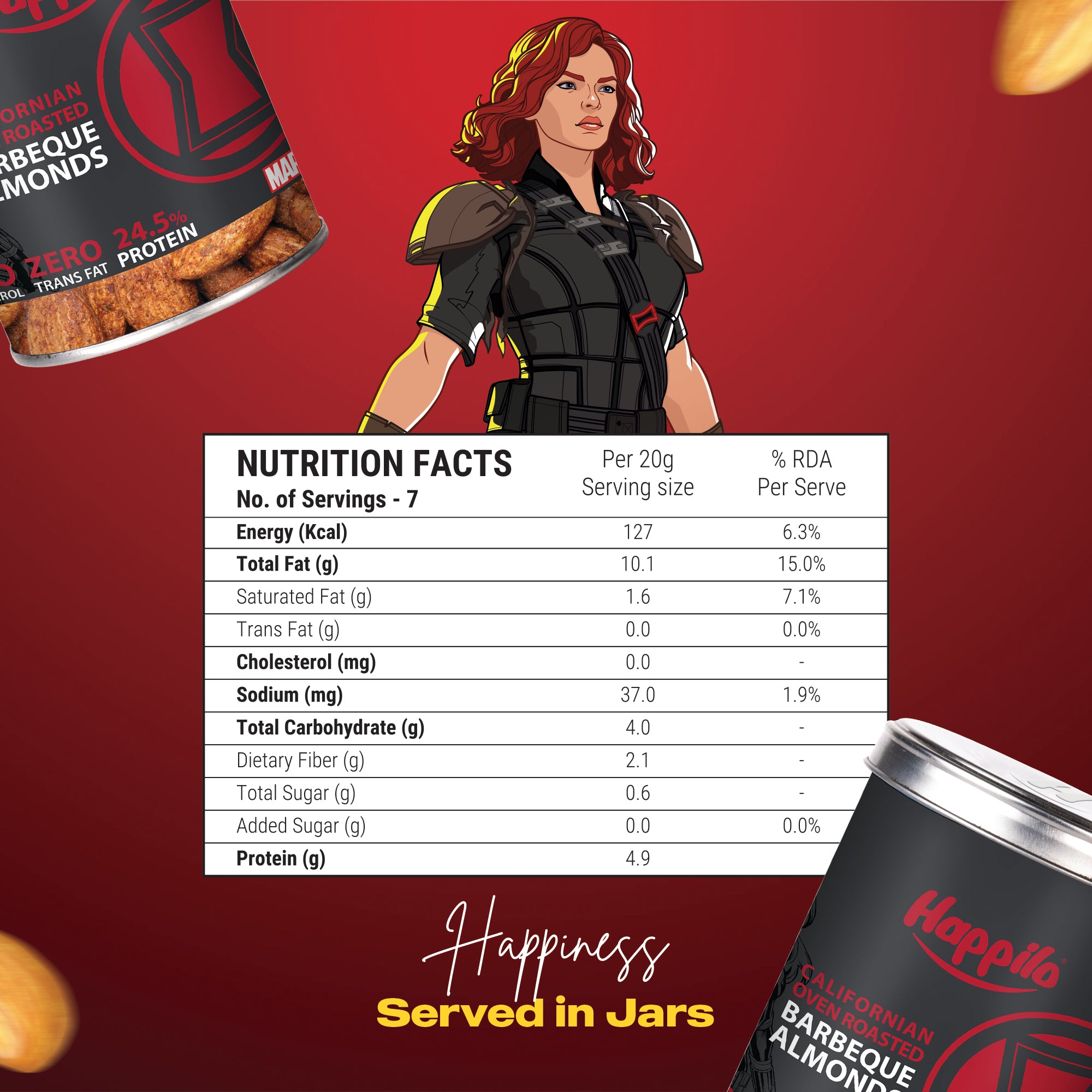 Black Widow Edition Oven Roasted California Barbeque Almonds 150g