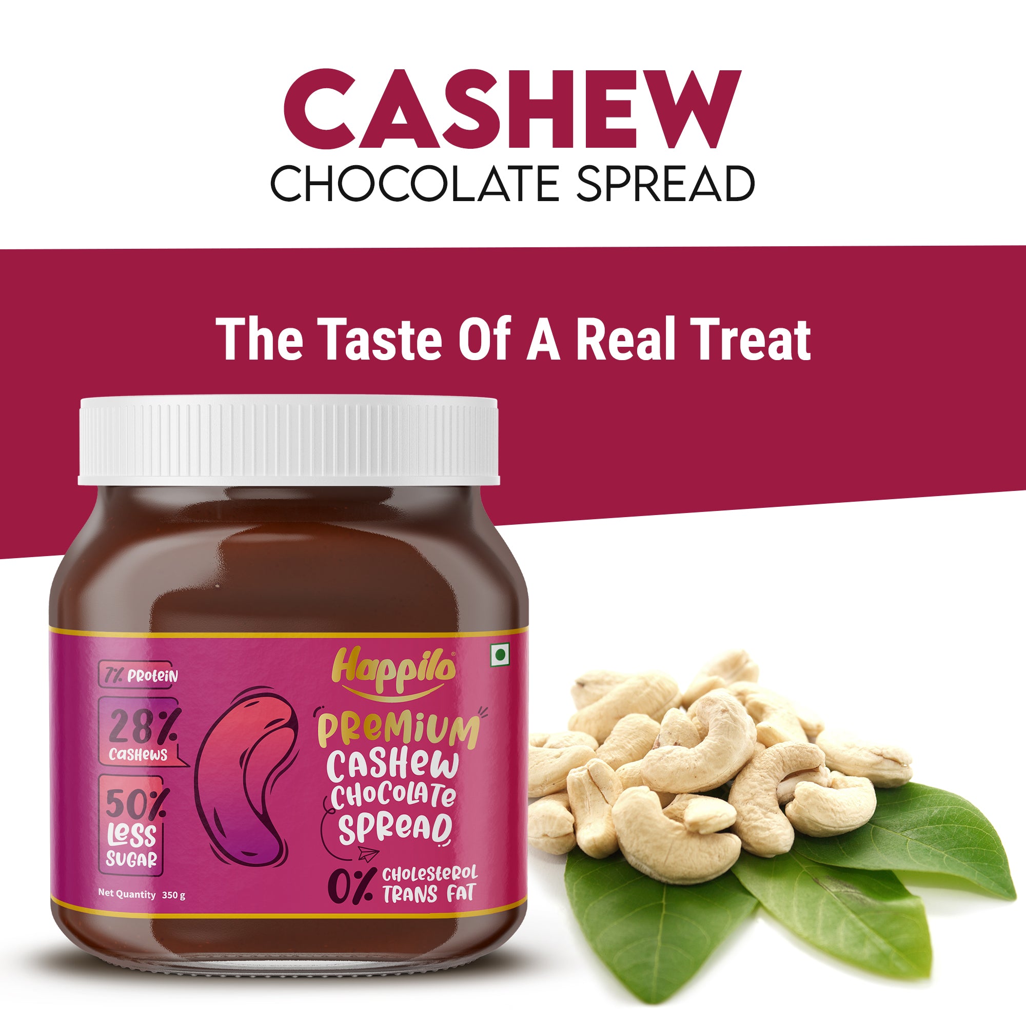 Happilo Premium Chocolate Cashew Spread 350g