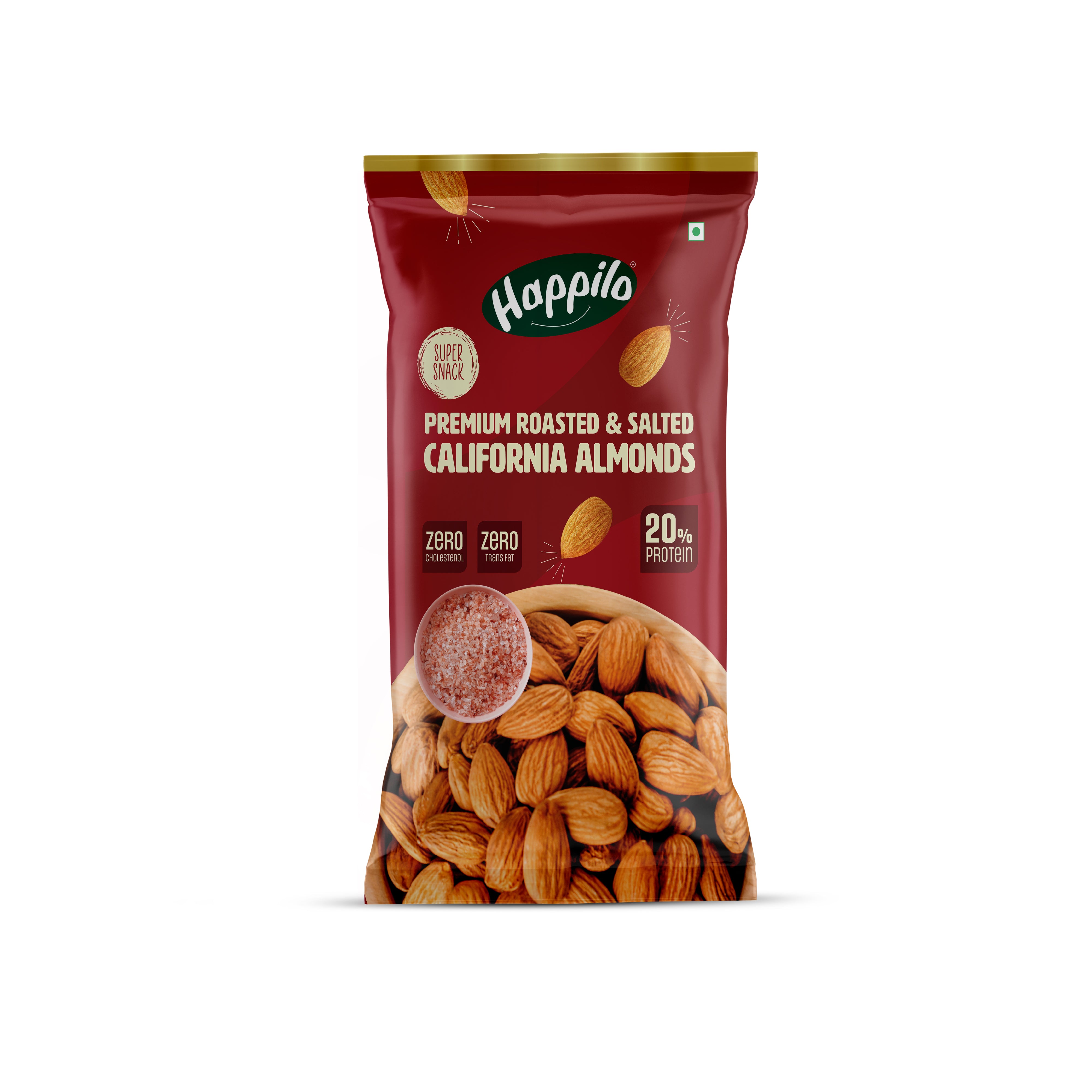 Happilo Smart Snack Californian Almonds Oven Roasted, Salted 15g