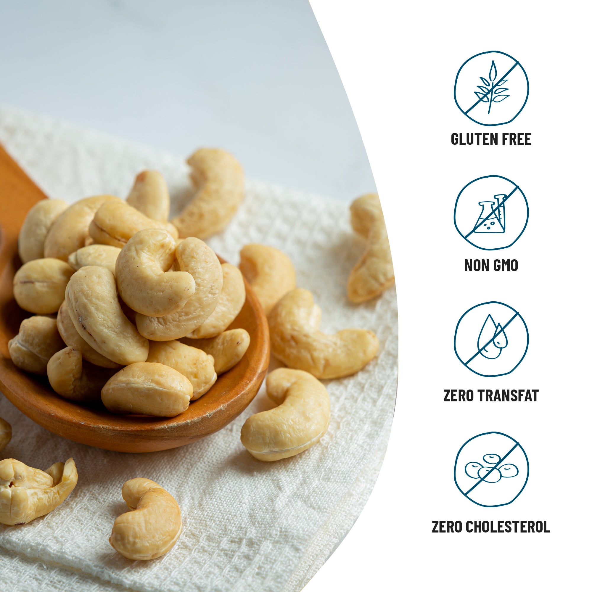 Happilo Smart Snack Whole Cashews Oven Roasted - Salted 18g