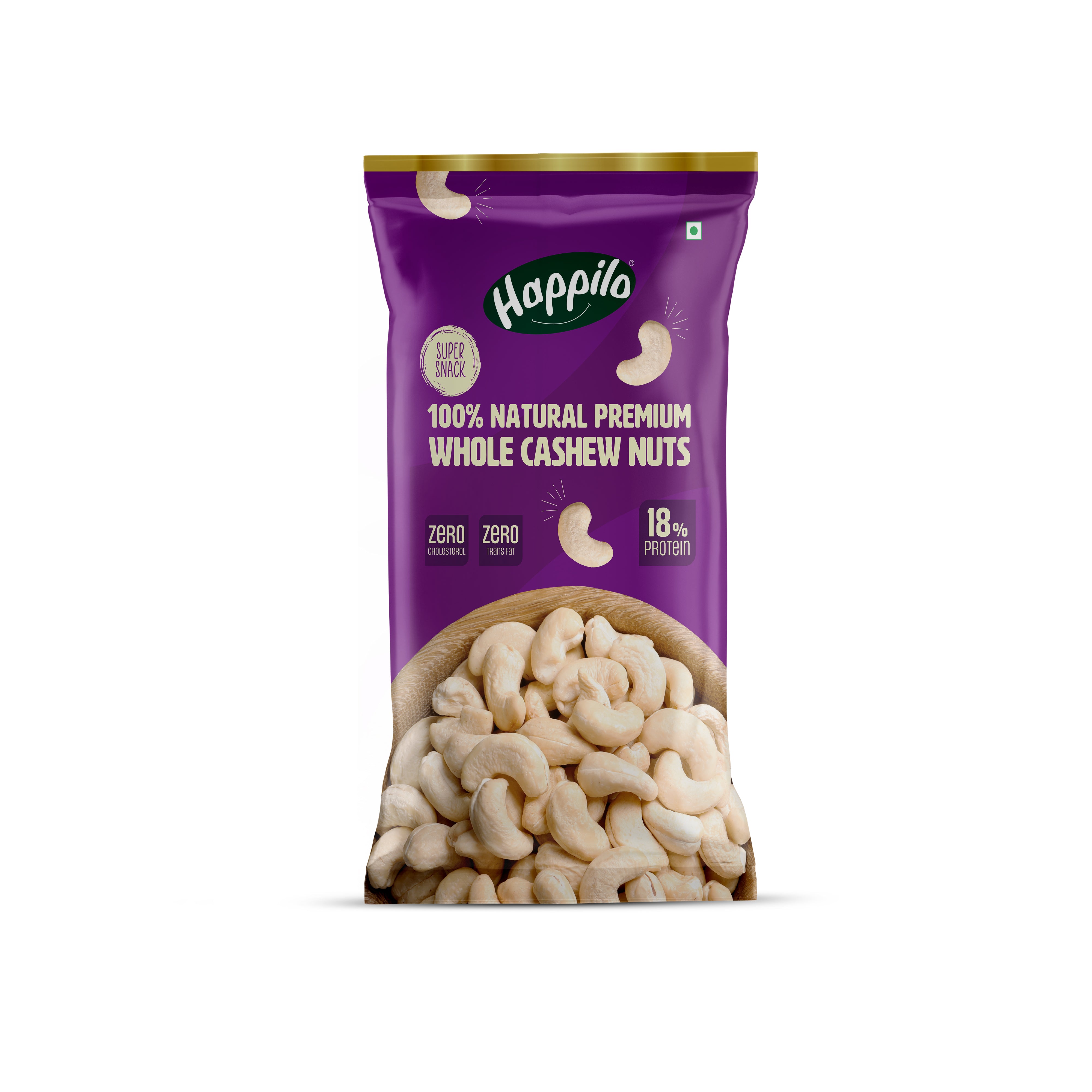 Happilo Smart Snack Natural Whole Cashews 18g