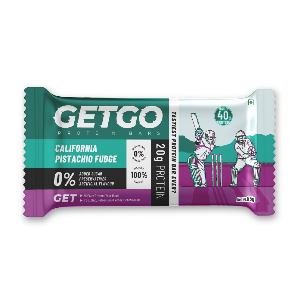 GetGo Protein Bars Assorted 510g (85g each Pack of 6) California Almond Fudge, California Pistachio Fudge, Turkish Hazelnut Cocoa Fudge, Cocoa Almond Fudge, Indian Creamy Coconut Fudge, Natural Peanut Butter Fudge