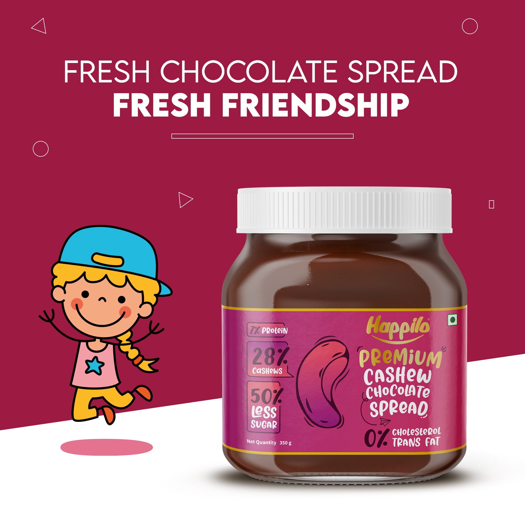 Happilo Premium Chocolate Cashew Spread 350g