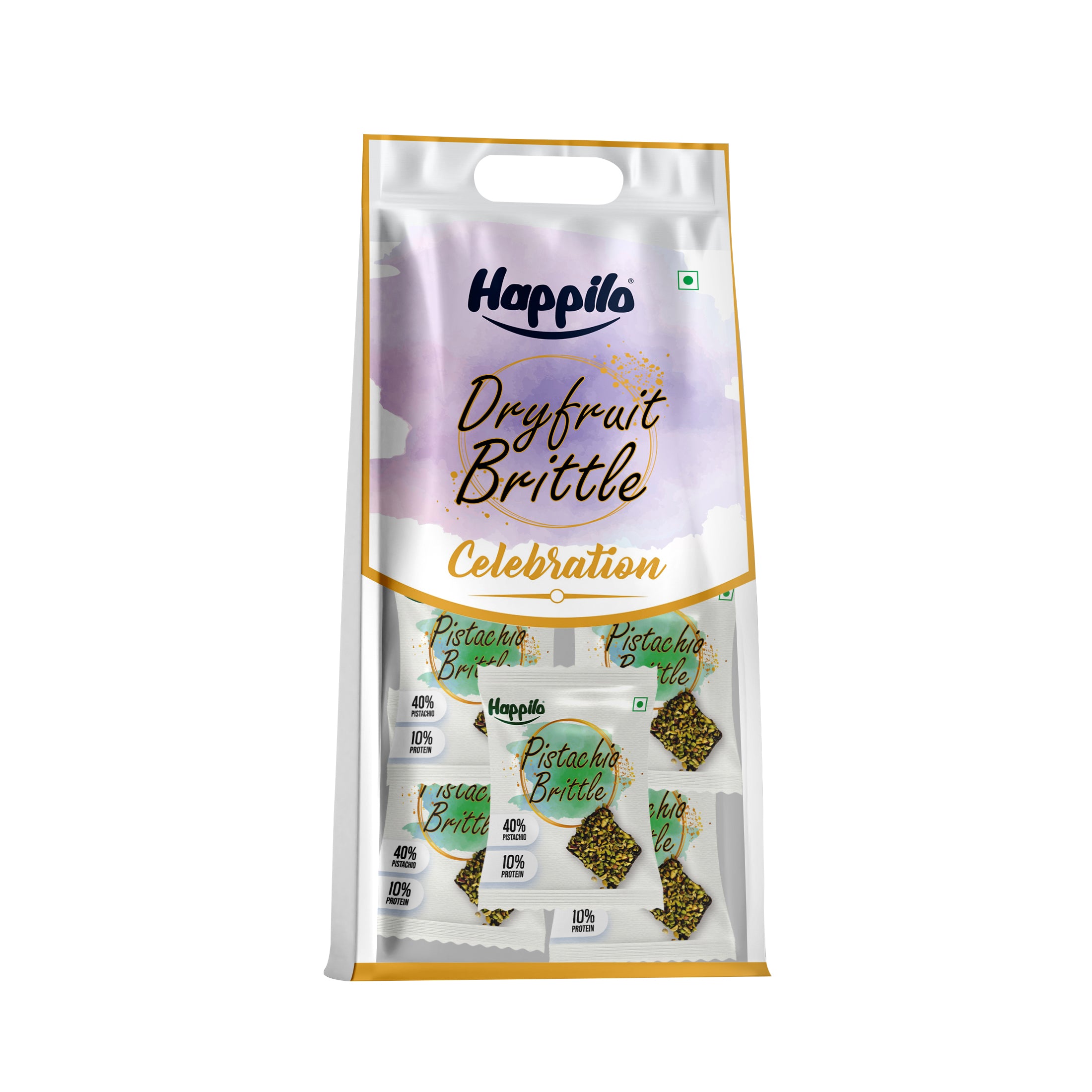 Happilo Premium Pistachios Brittle Celebrations Pack 204g (17gX12)