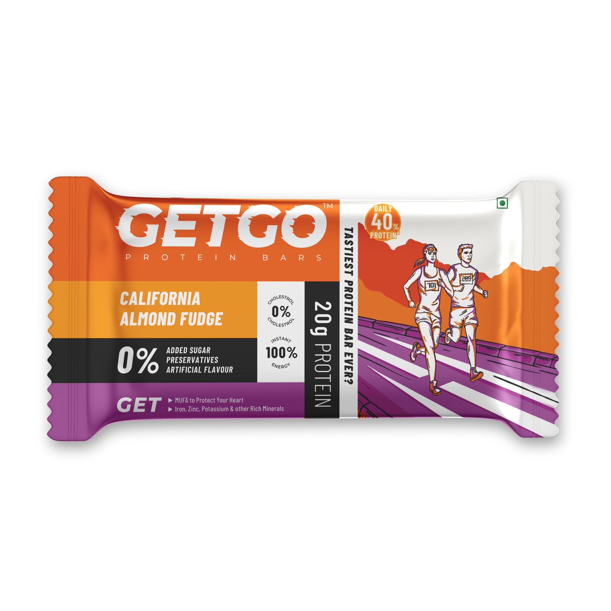 GetGo California Almond Fudge Protein Bar 85g