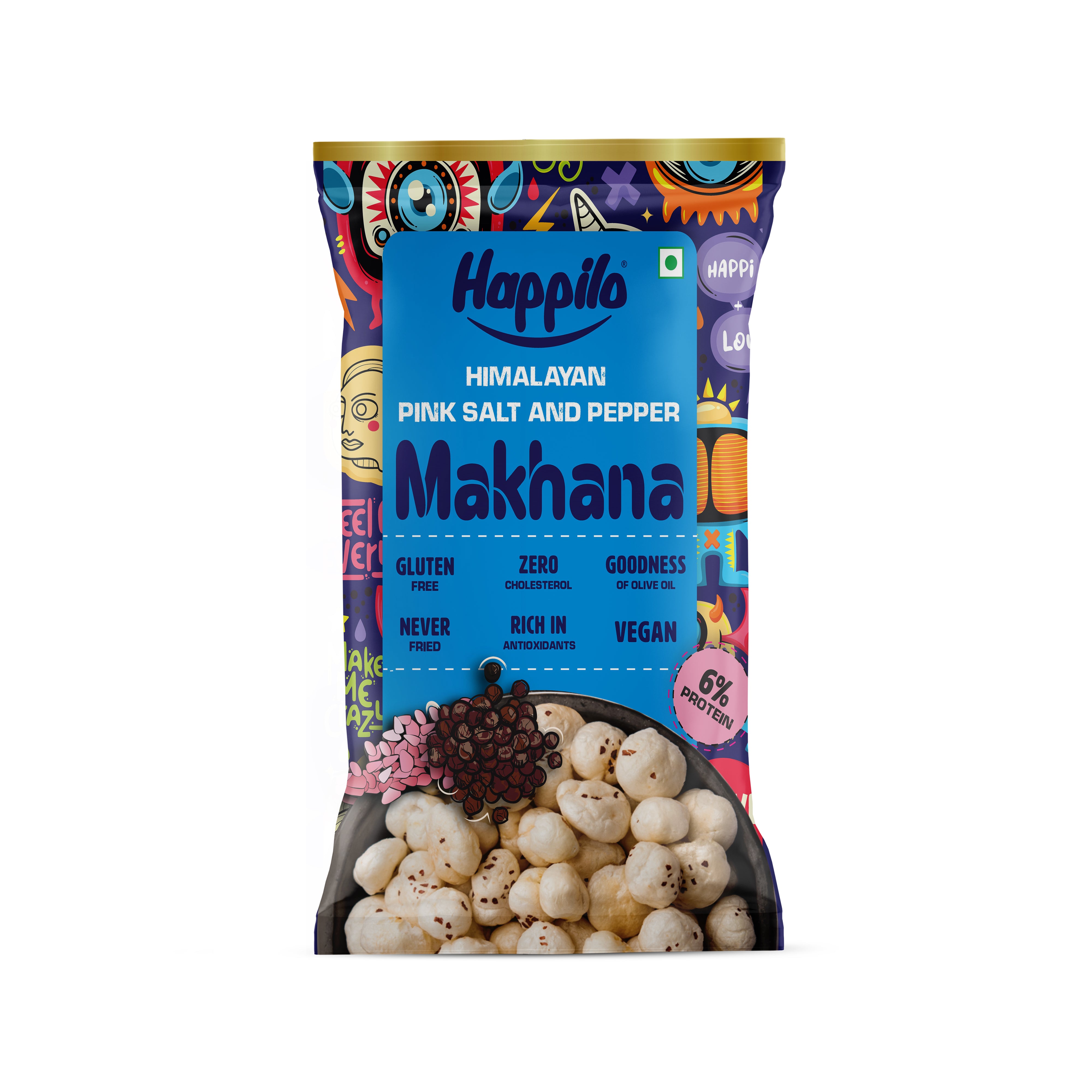 Happilo Premium Super Snack Makhana Himalayan Salt & Pepper