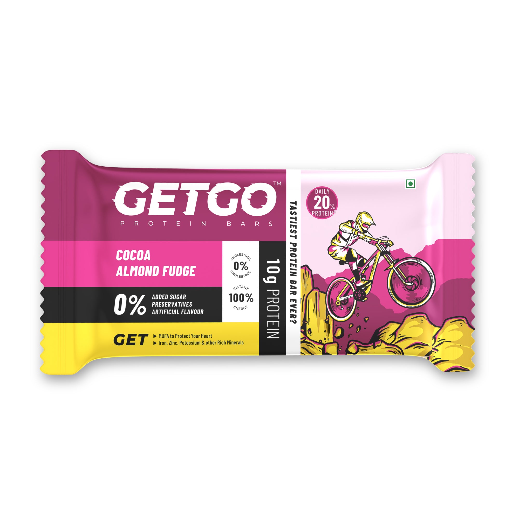 GetGo Cocoa Almond Fudge Protein Bar 43g