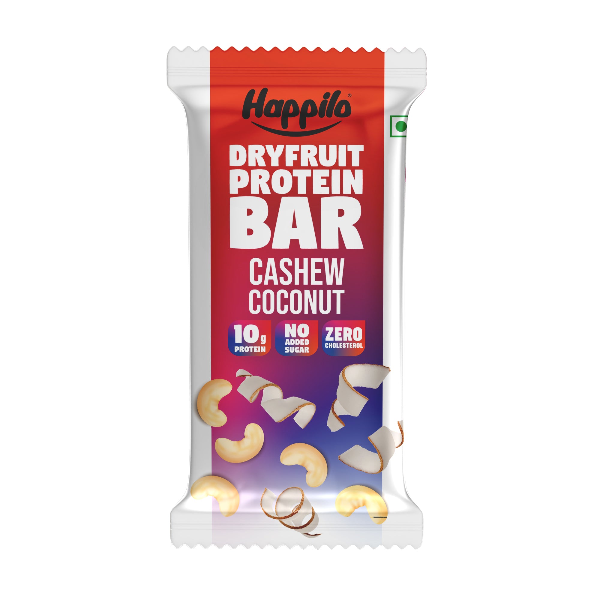 Happilo Dry Fruit Cashew Coconut Protein Bar 45g (Pack of 6)
