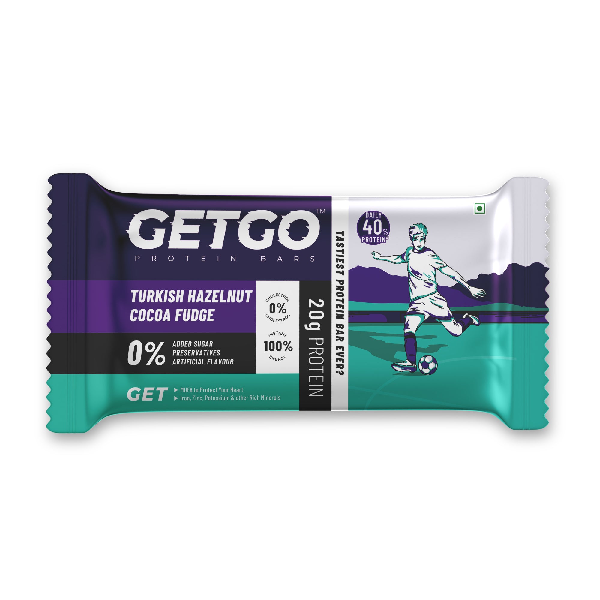 GetGo Turkish Hazelnut Cocoa Fudge Protein Bar 85g