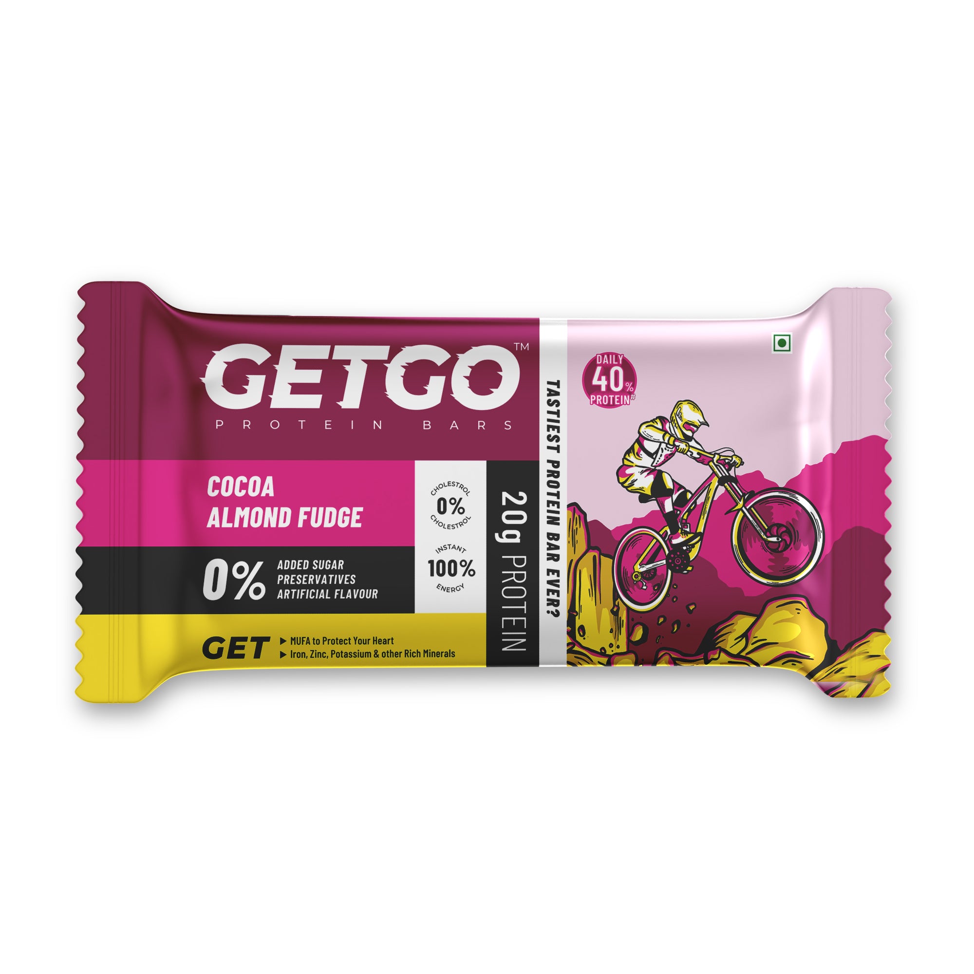 GetGo Cocoa Almond Fudge Protein Bar 85g