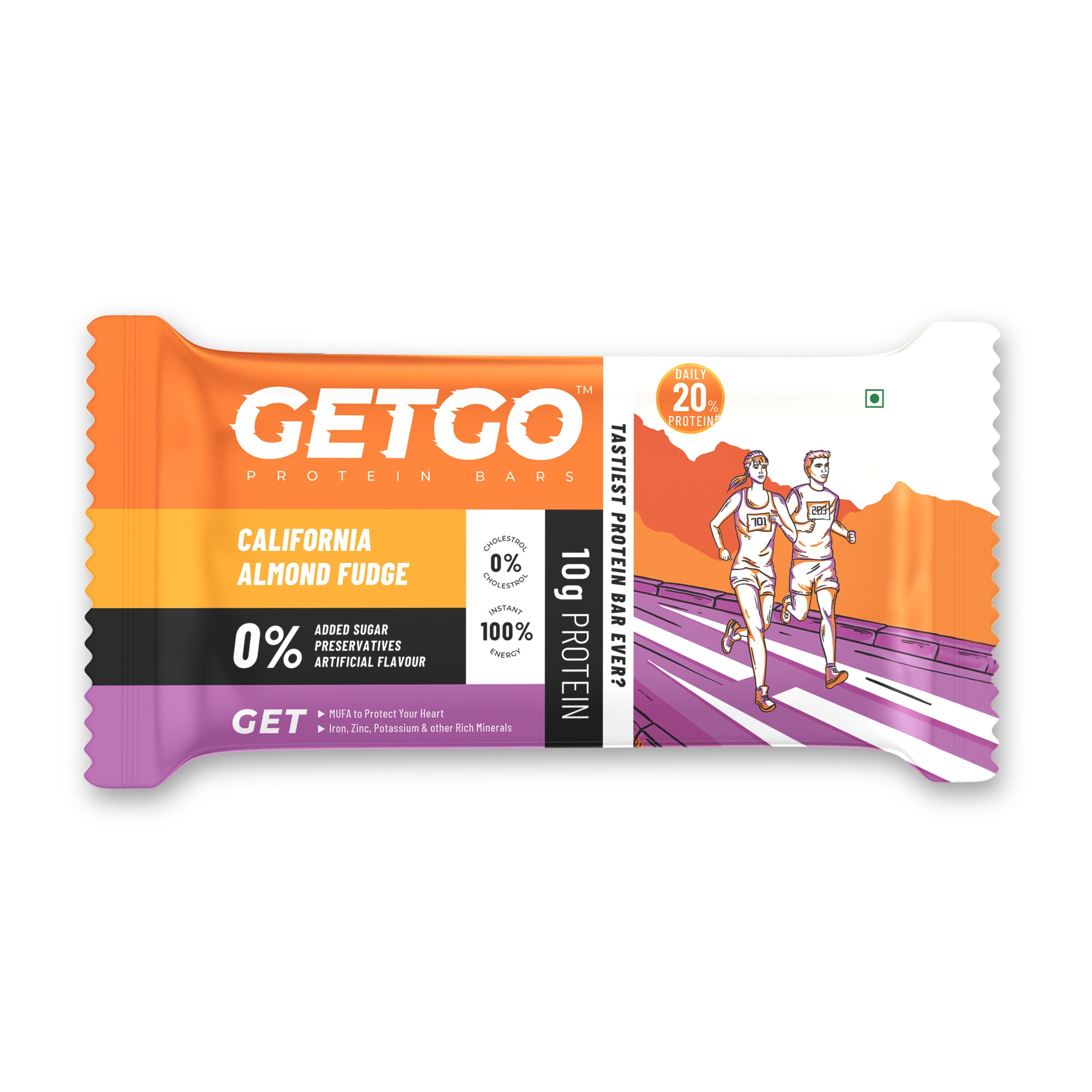 GetGo California Almond Fudge Protein Bar 43g