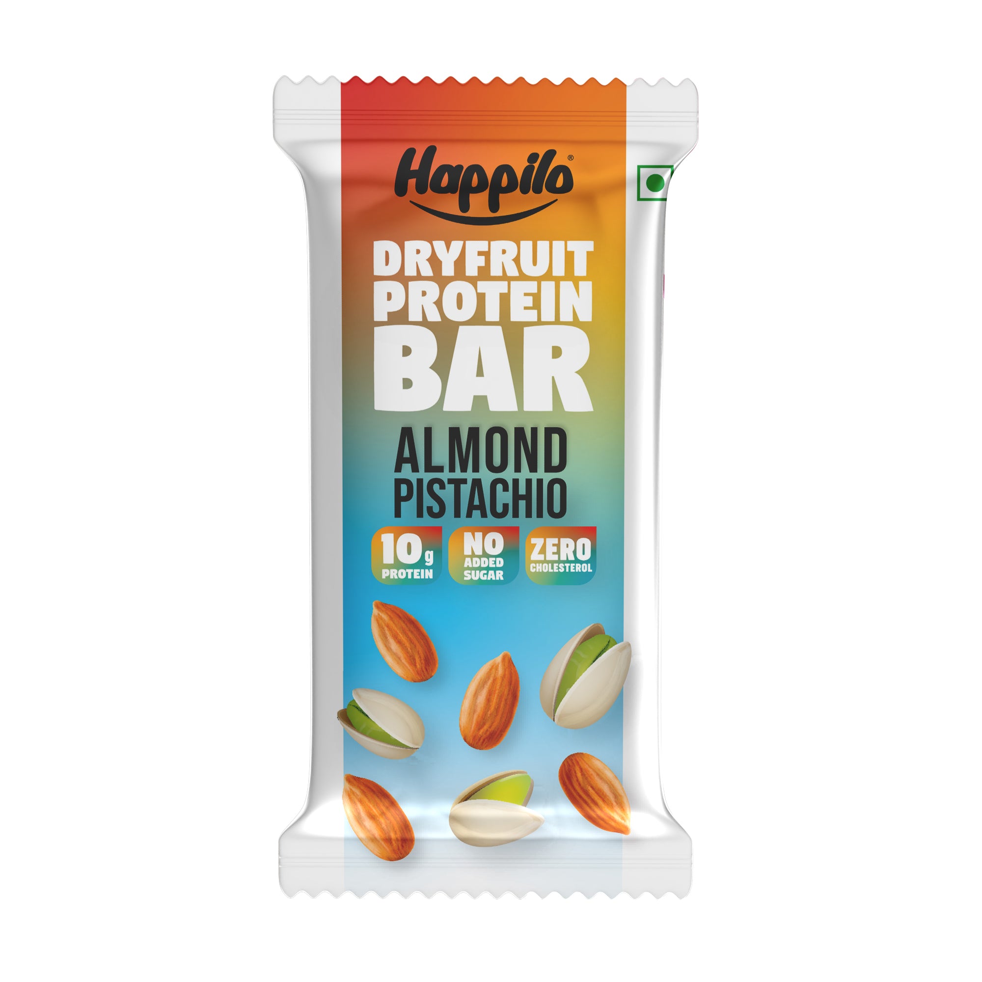 Happilo Dry Fruit Almond Pistachio Protein Bar 45g (Pack of 6)