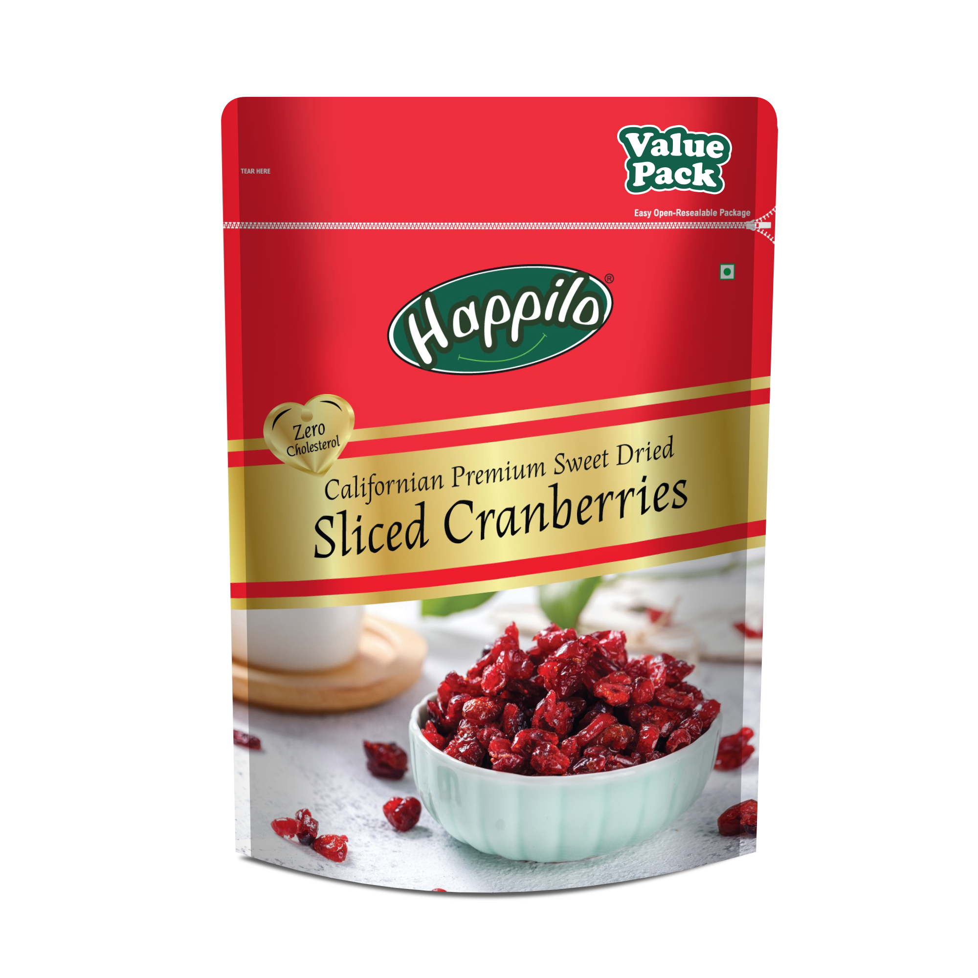Happilo Premium Californian Sliced Dried Cranberries