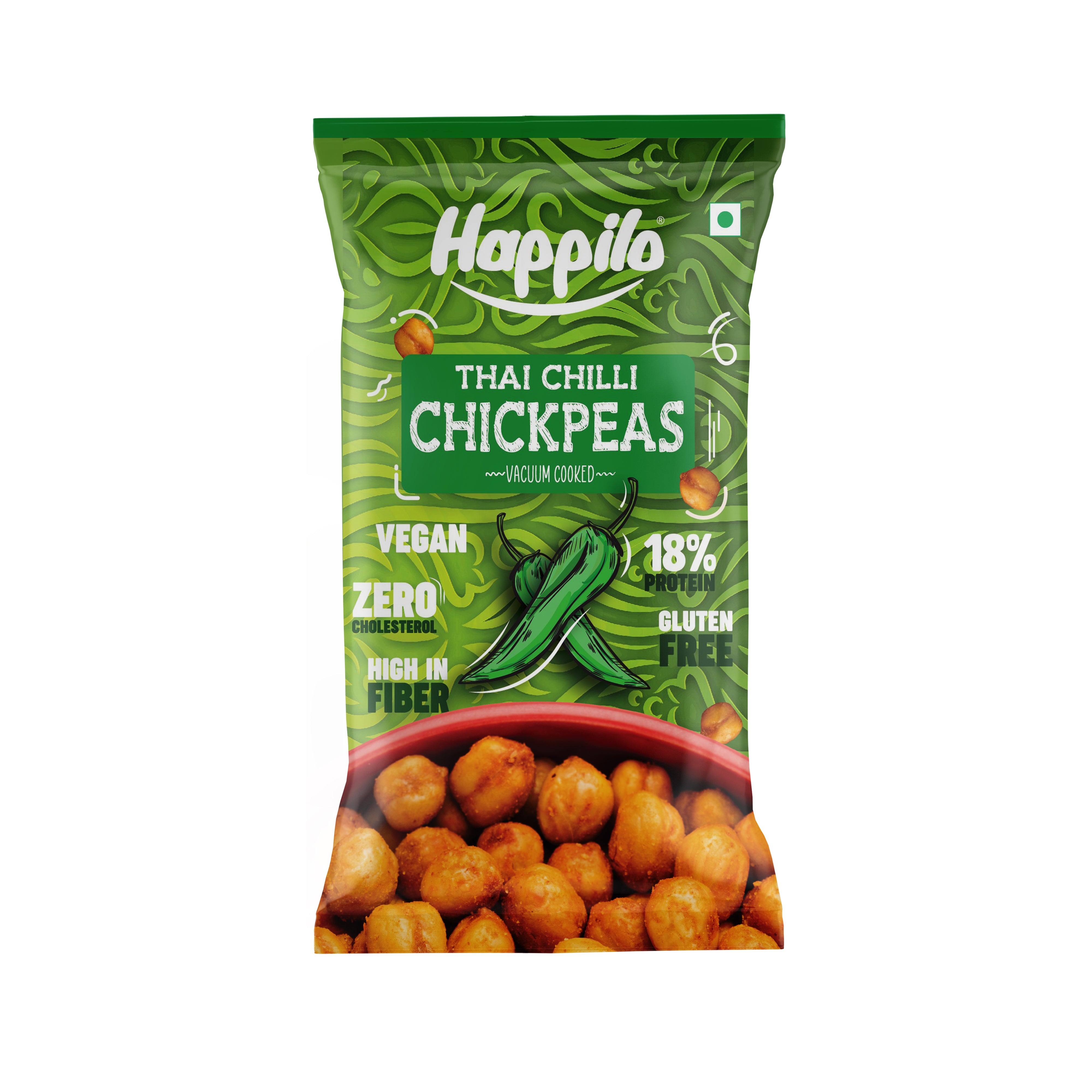 Happilo Premium Super Snack Thai Chili Chickpeas 22g, Crunchy and Delicious, Super Healthy